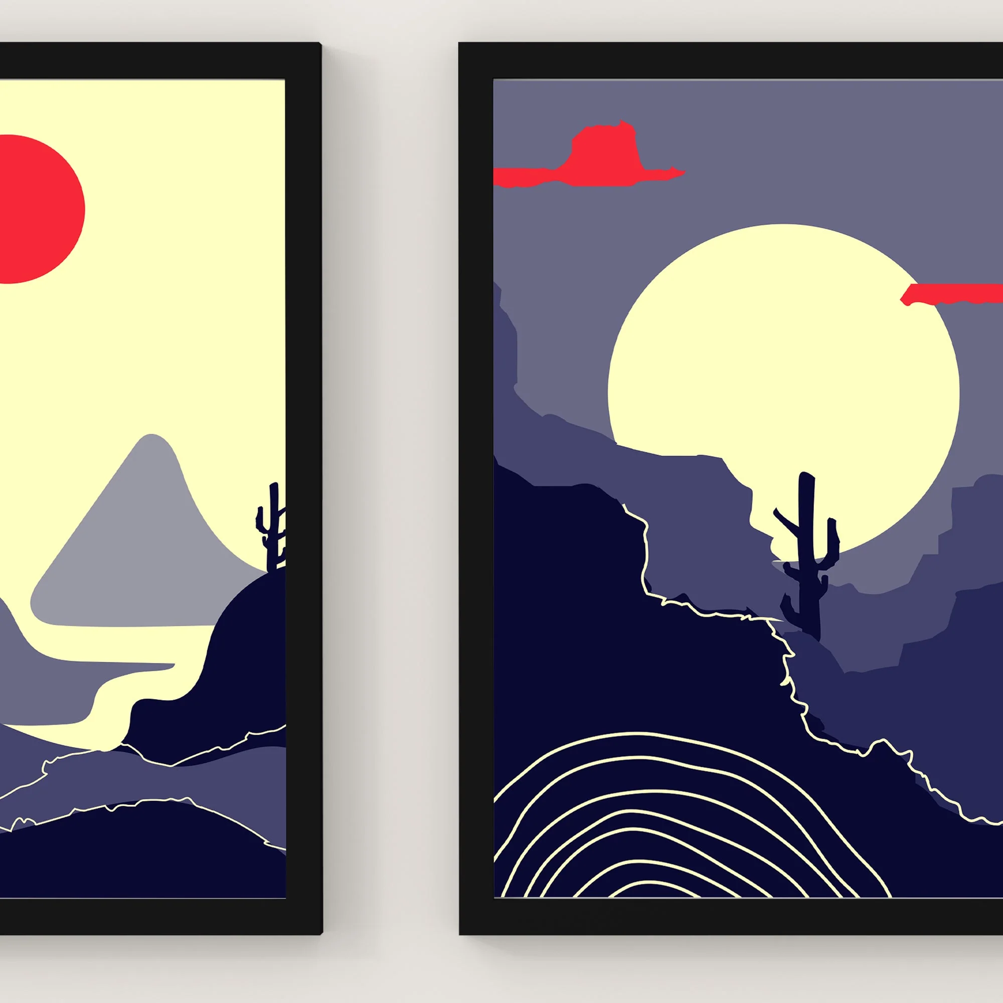 Abstract Mountain Sun Art Prints - Image 7