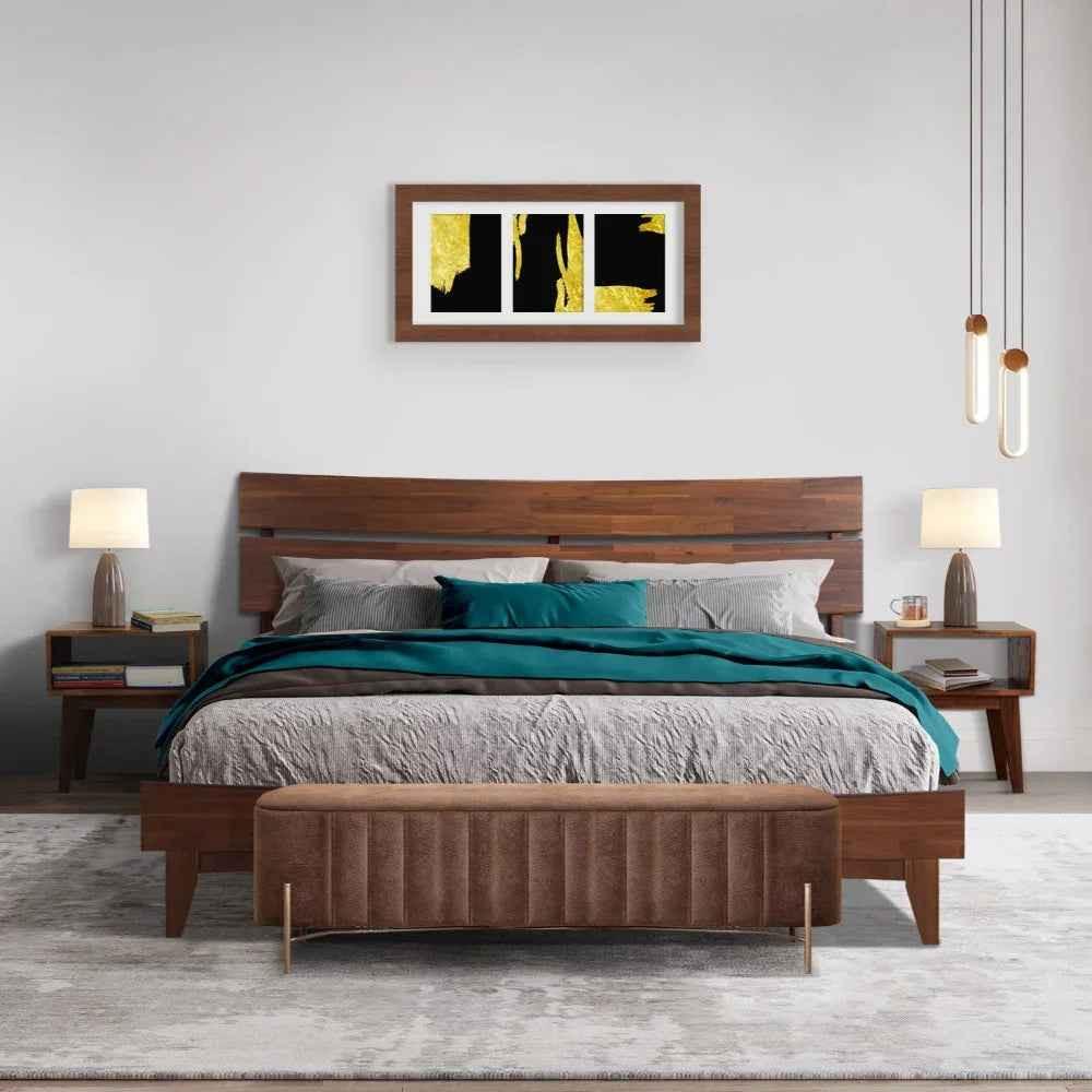 Acacia Aurora Bed Frame & Nightstand Set - Image 10