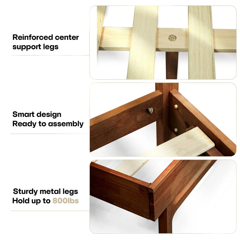 Acacia Elara Platform Bed Frame with Headboard - Image 12
