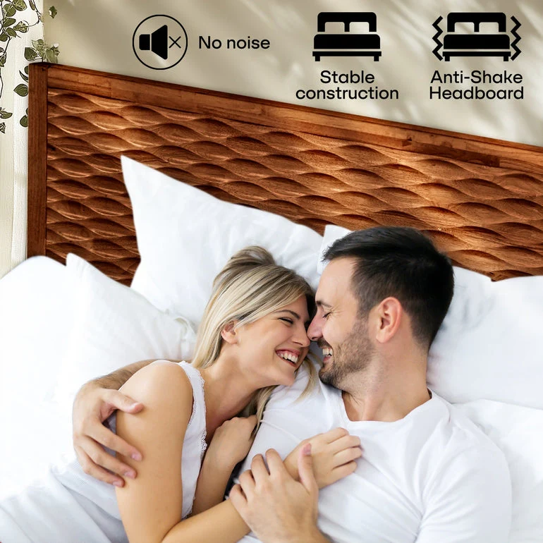 Acacia Elara Platform Bed Frame with Headboard - Image 13