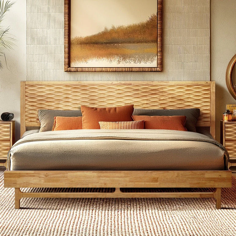Acacia Elara Platform Bed Frame with Headboard - Image 17