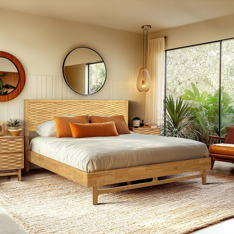 Acacia Elara Platform Bed Frame with Headboard - Image 18