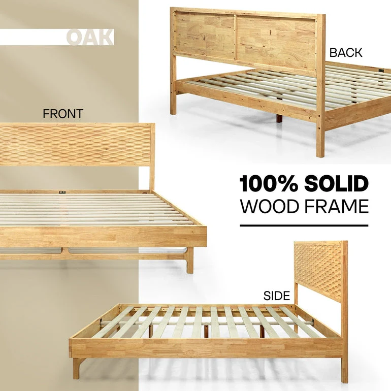 Acacia Elara Platform Bed Frame with Headboard - Image 24