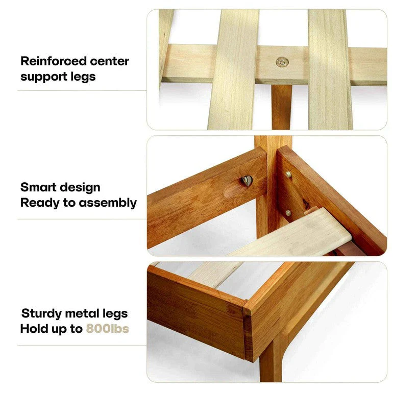Acacia Elara Platform Bed Frame with Headboard - Image 4