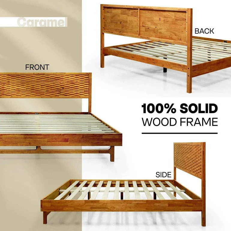 Acacia Elara Platform Bed Frame with Headboard - Image 8