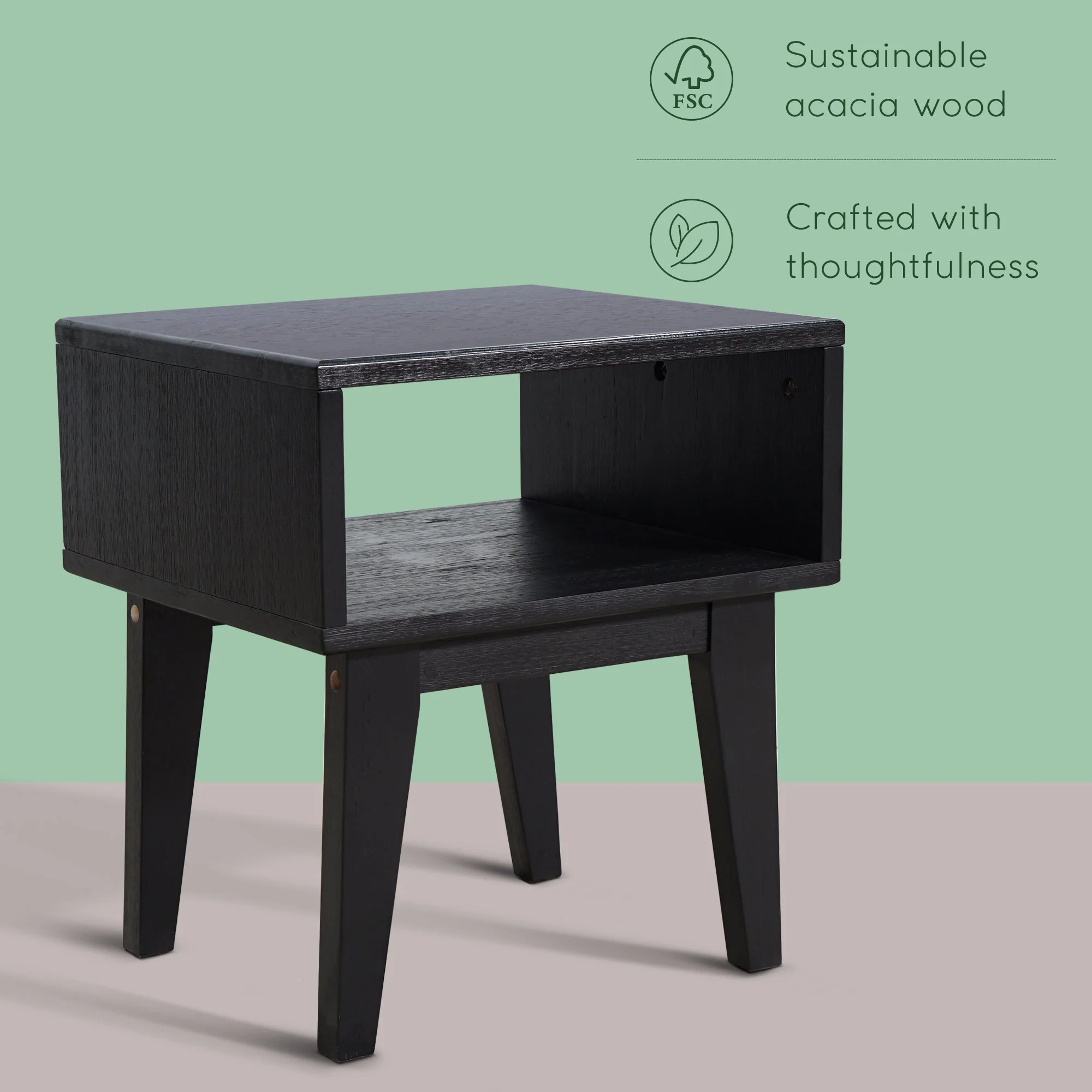 Acacia Serena Solid Wood Nightstand - Image 11