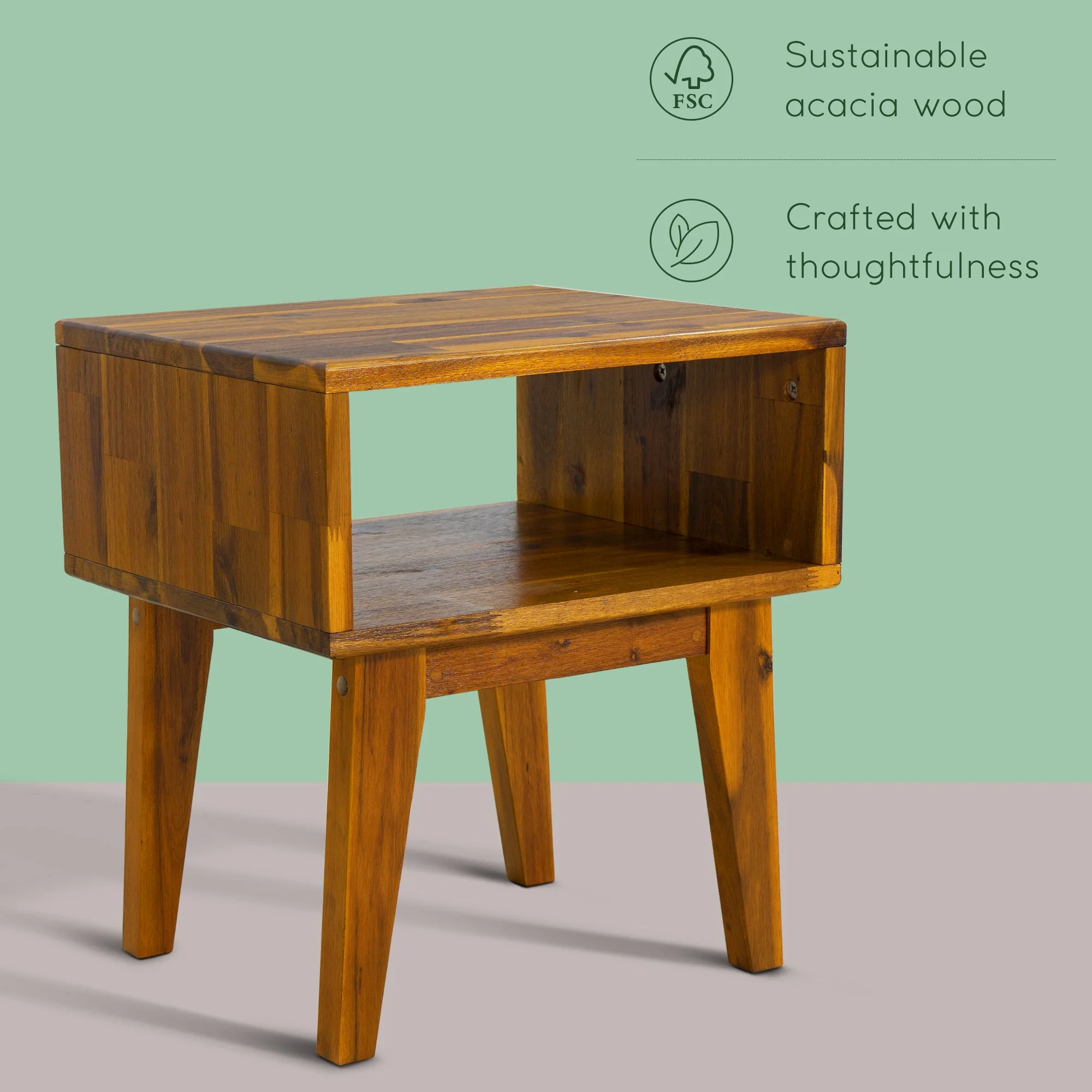 Acacia Serena Solid Wood Nightstand - Image 17
