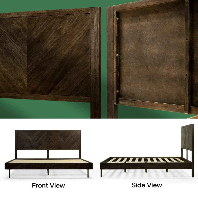 Acacia Solid Wood Bed Frame - Alander Deluxe Platform Bed - Image 11