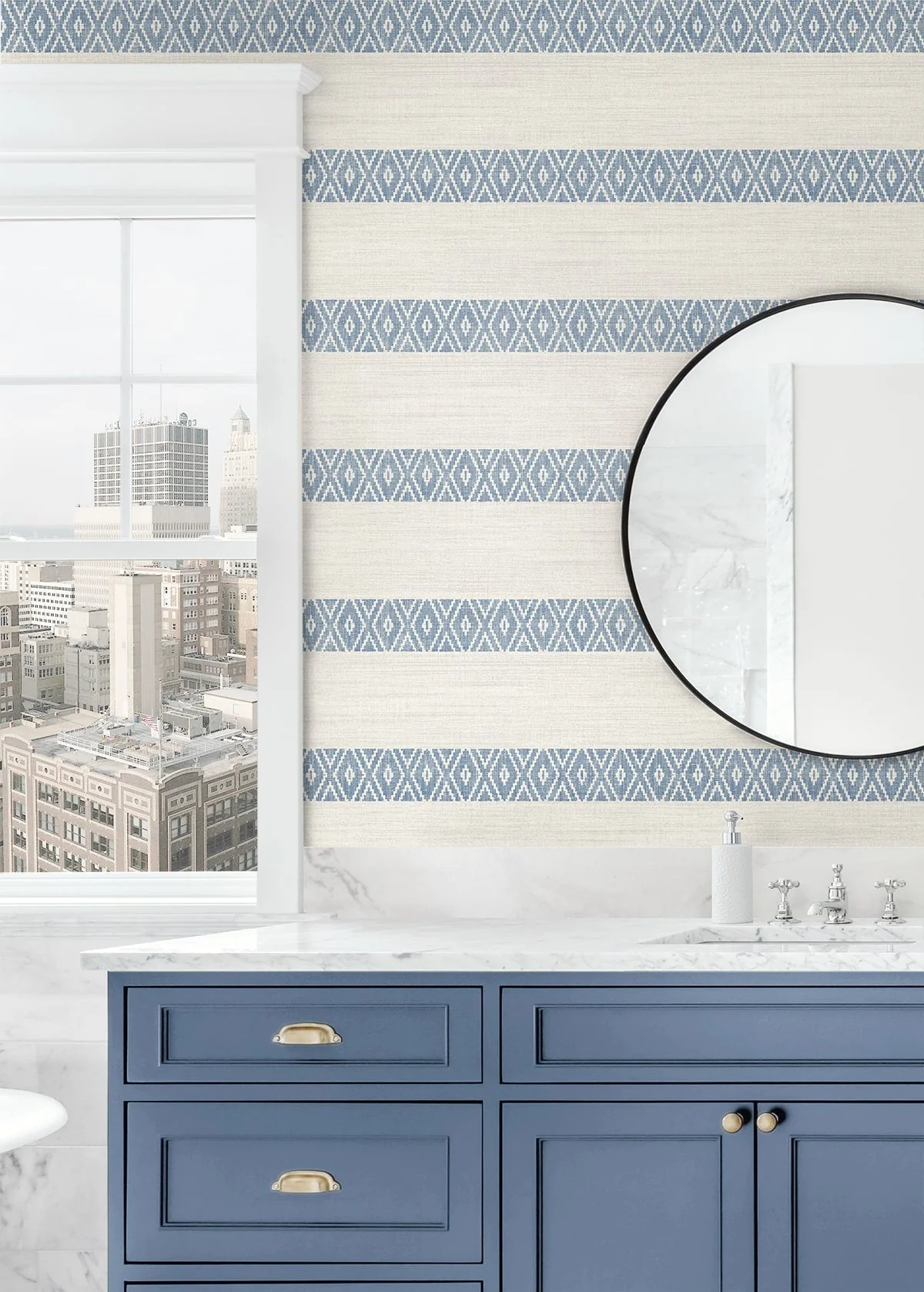 Alani Geo Stripe Embossed Vinyl Unpasted Wallpaper - Image 6