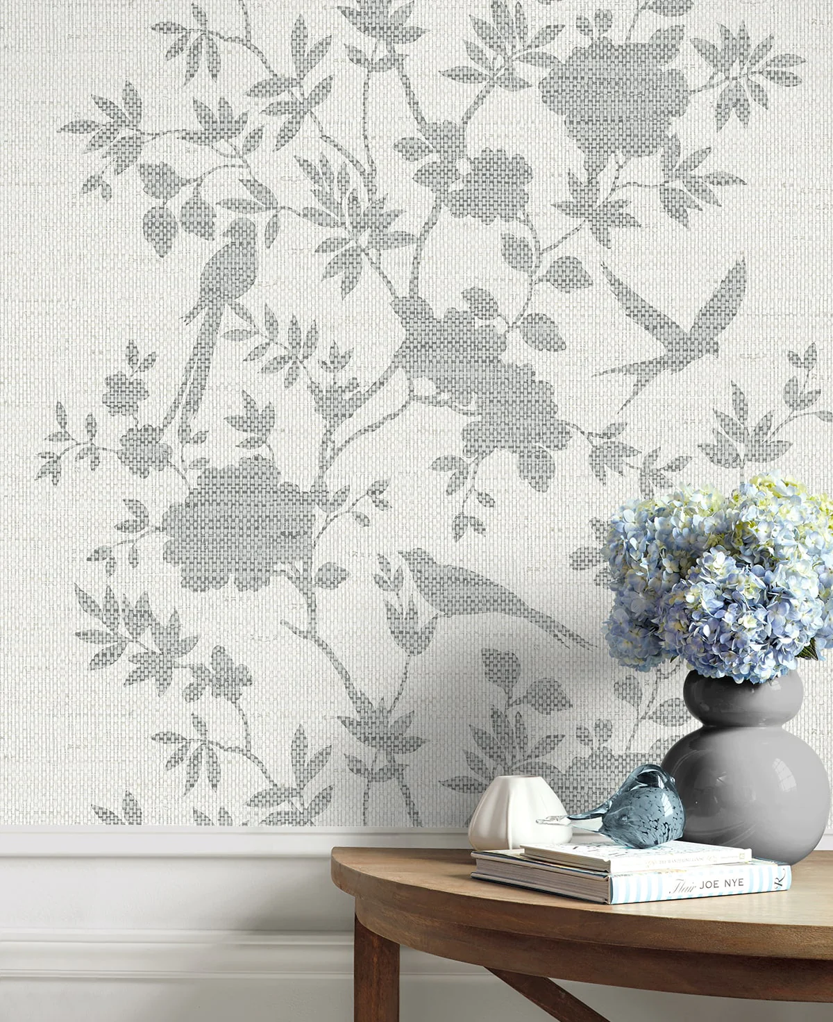 Aloha Bird Trail Chinoiserie Embossed Vinyl Unpasted Wallpaper - Image 13