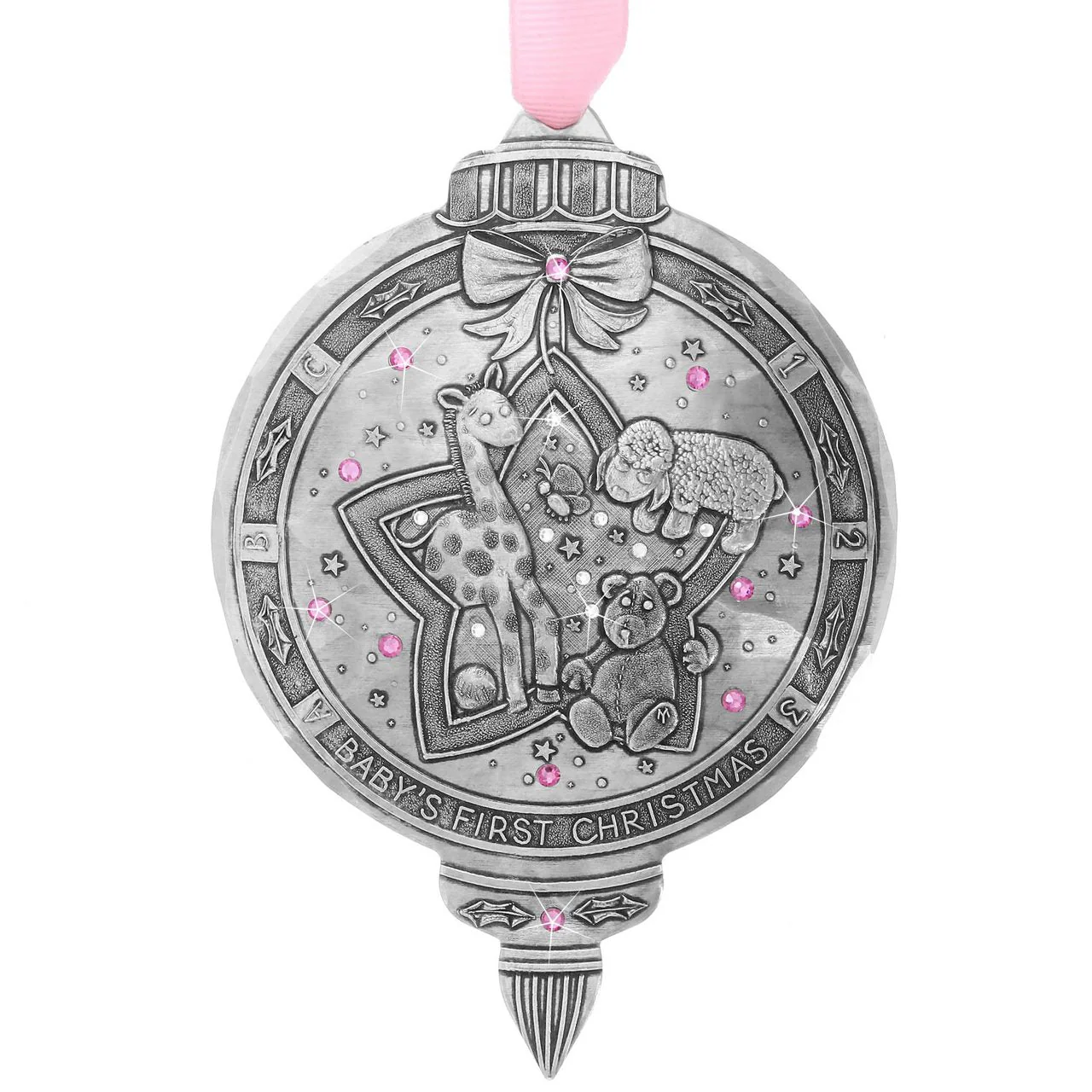 Baby Girl 1st Christmas Ornament with Crystals - Image 2