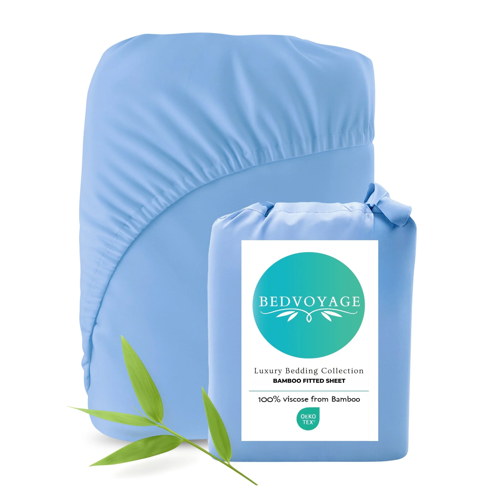 Bamboo Fitted Sheet - Ocean - Image 2