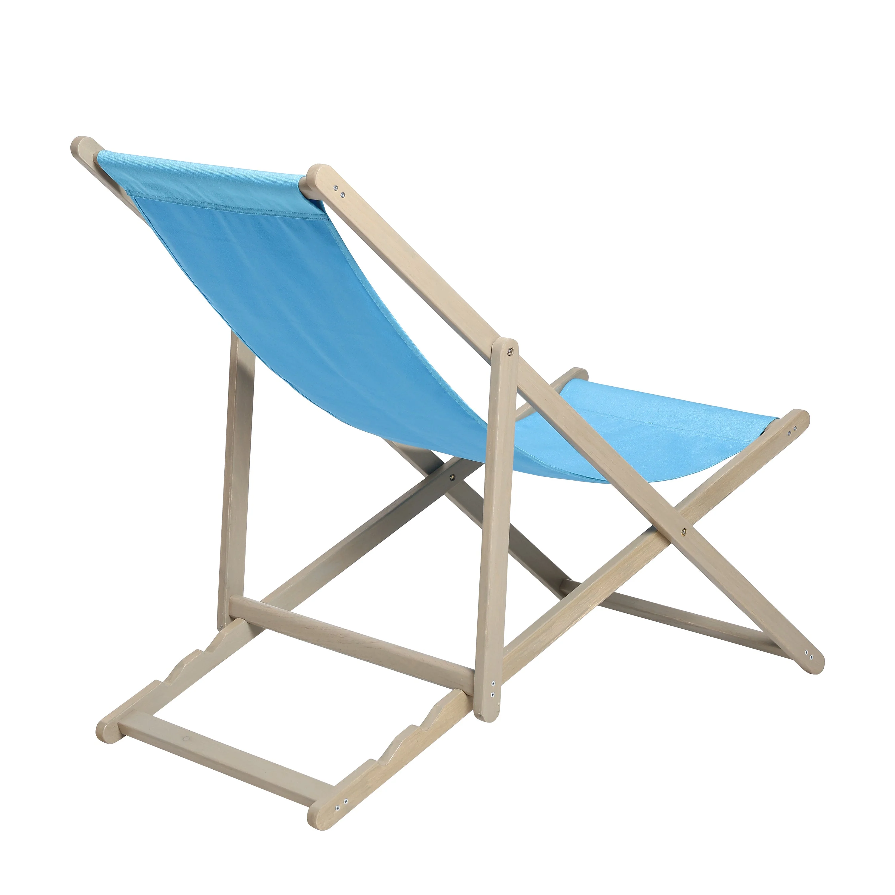 Beach Sling Patio Chair, Set of 2, Wooden Folding Outdoor Chairs - Image 8