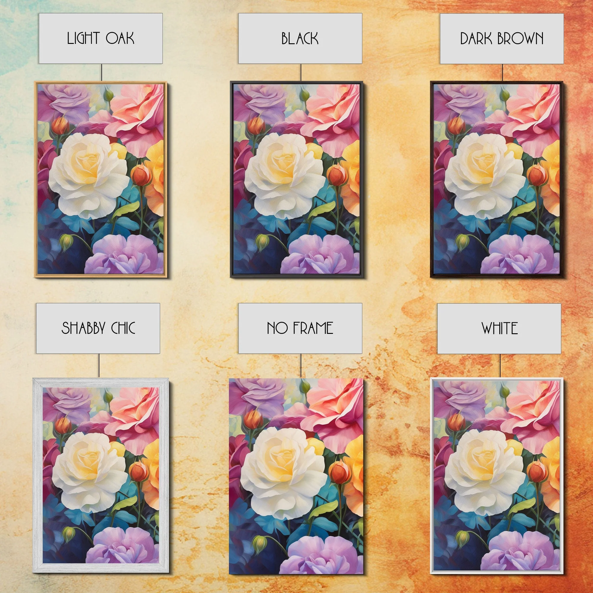 Beautiful Rose Art, Framed Canvas Print, 3 Piece Art Set - Image 14
