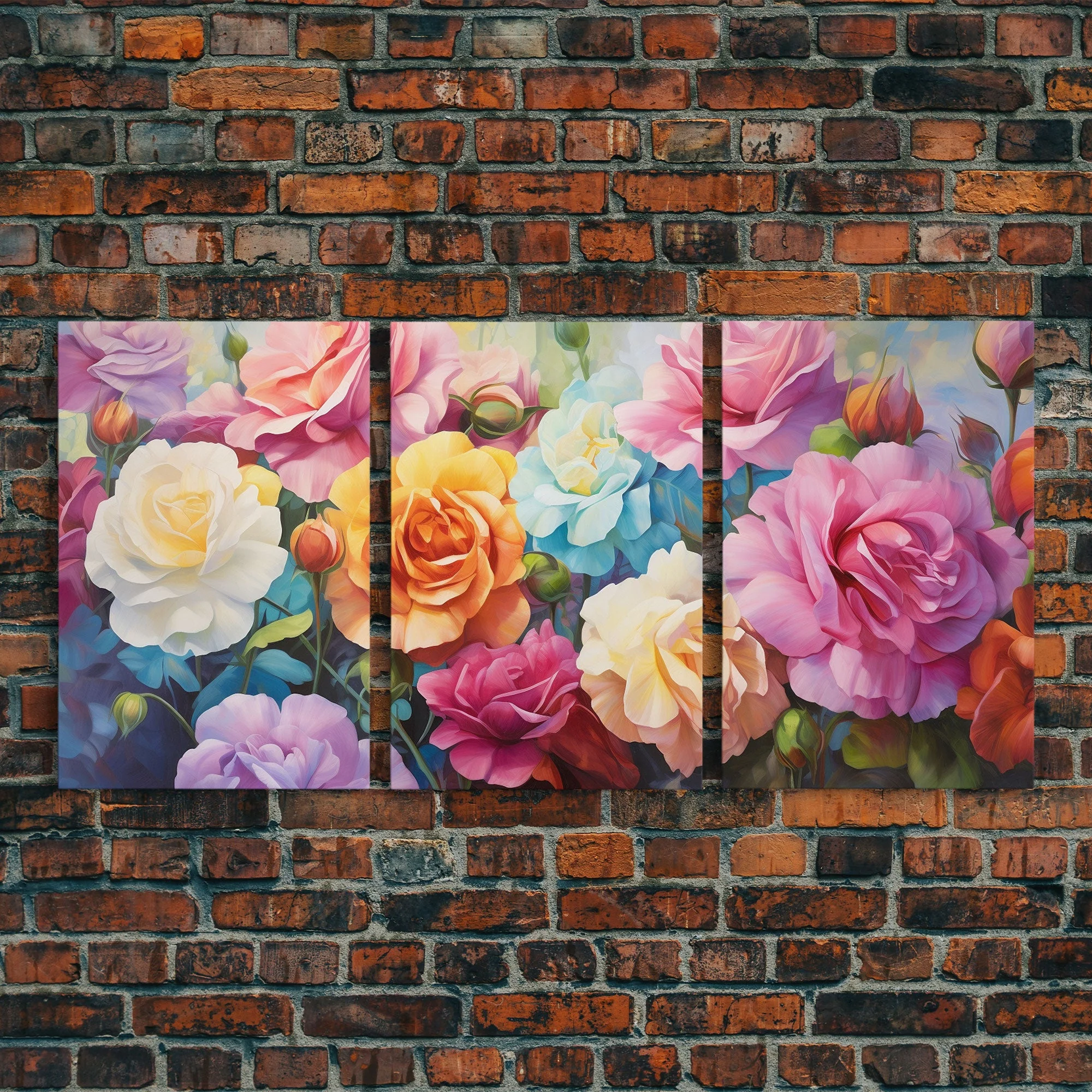Beautiful Rose Art, Framed Canvas Print, 3 Piece Art Set - Image 5