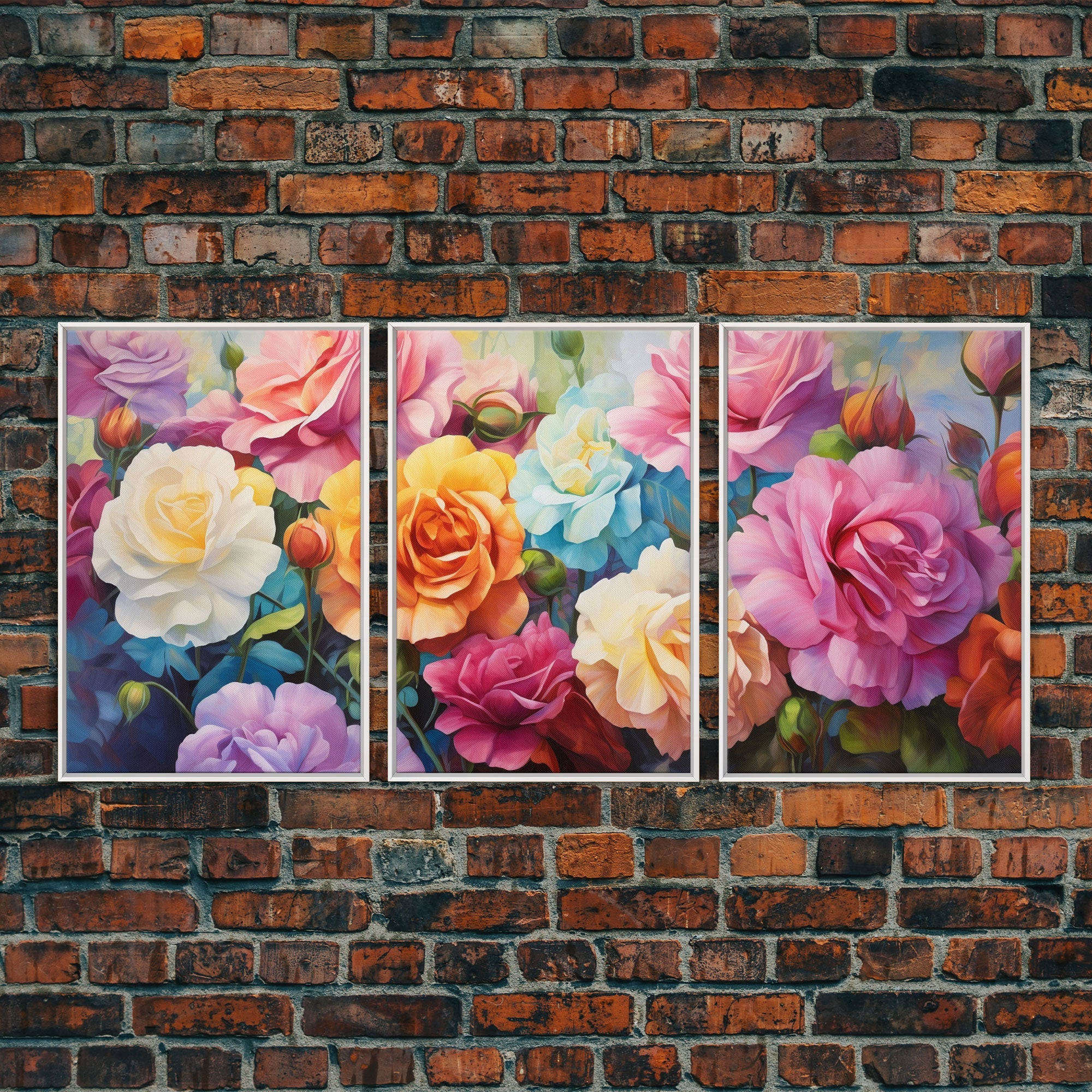 Beautiful Rose Art, Framed Canvas Print, 3 Piece Art Set - Image 6