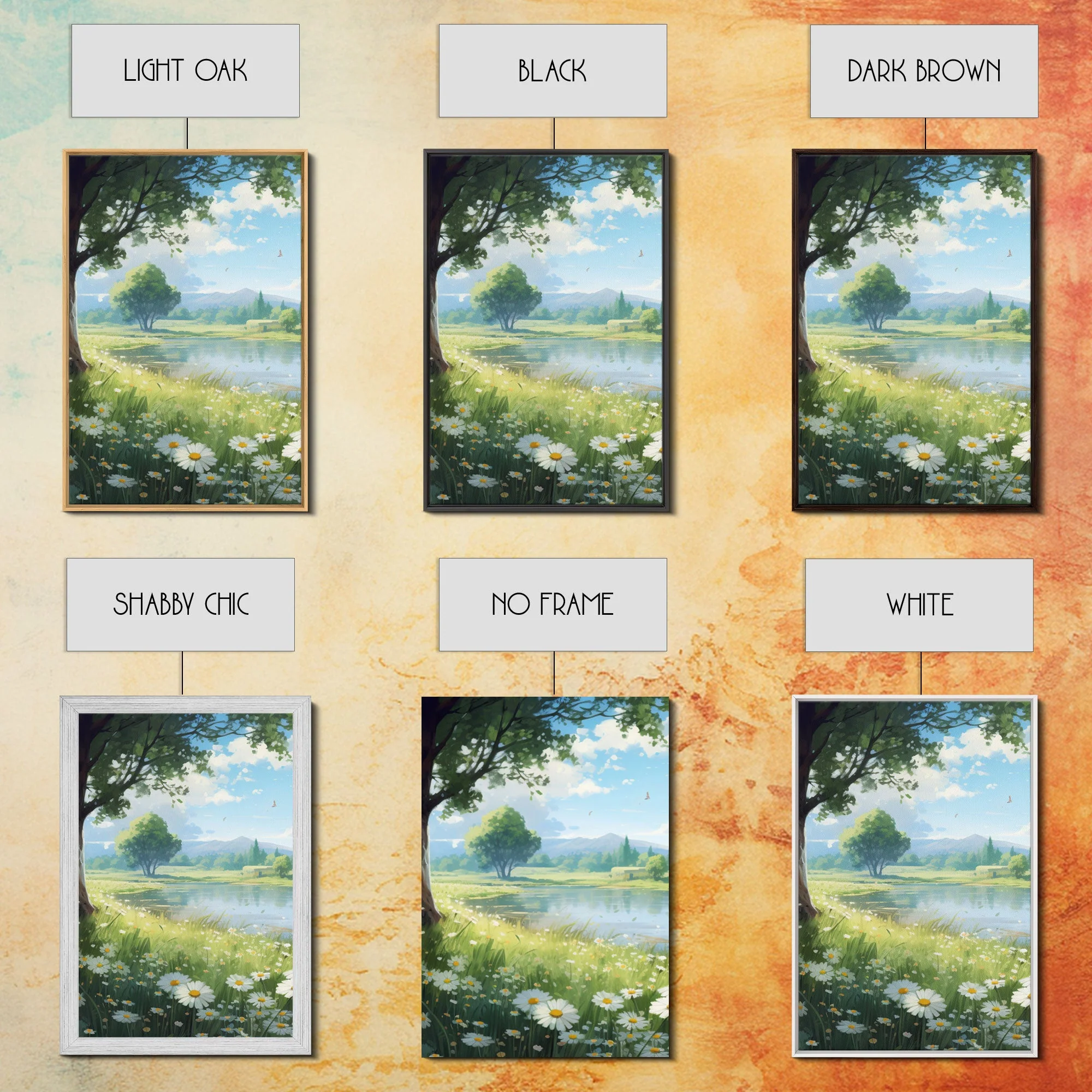 Beautiful Spring Meadow Landscape Painting 3 Piece Set, Wall Art - Image 14