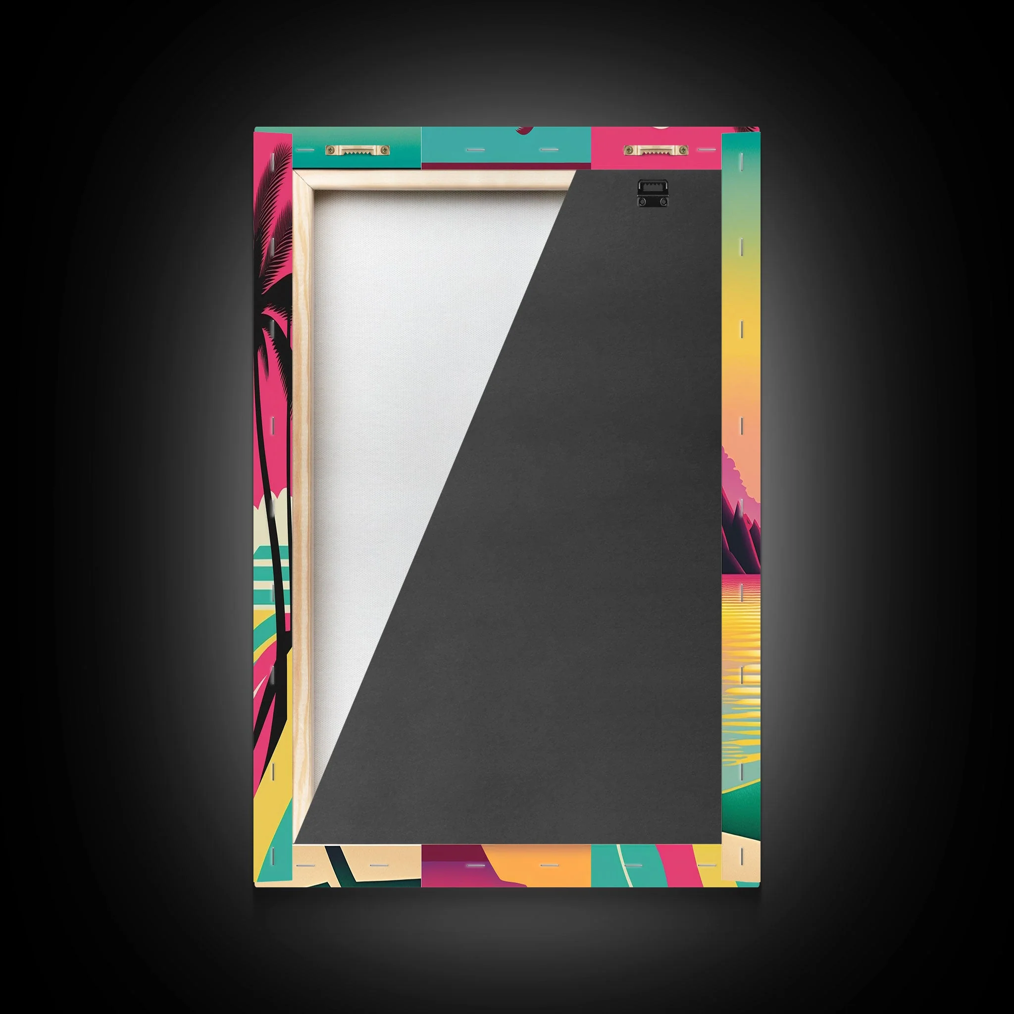 Beautiful Turquoise Retro Style Beach Art, Triptych 3 Panel Framed Canvas Prints - Image 9