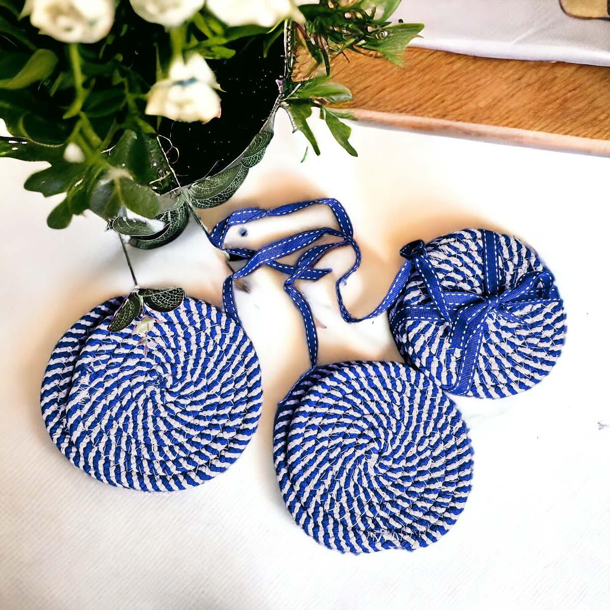 Blue Braided Coaster 4pk - Image 11