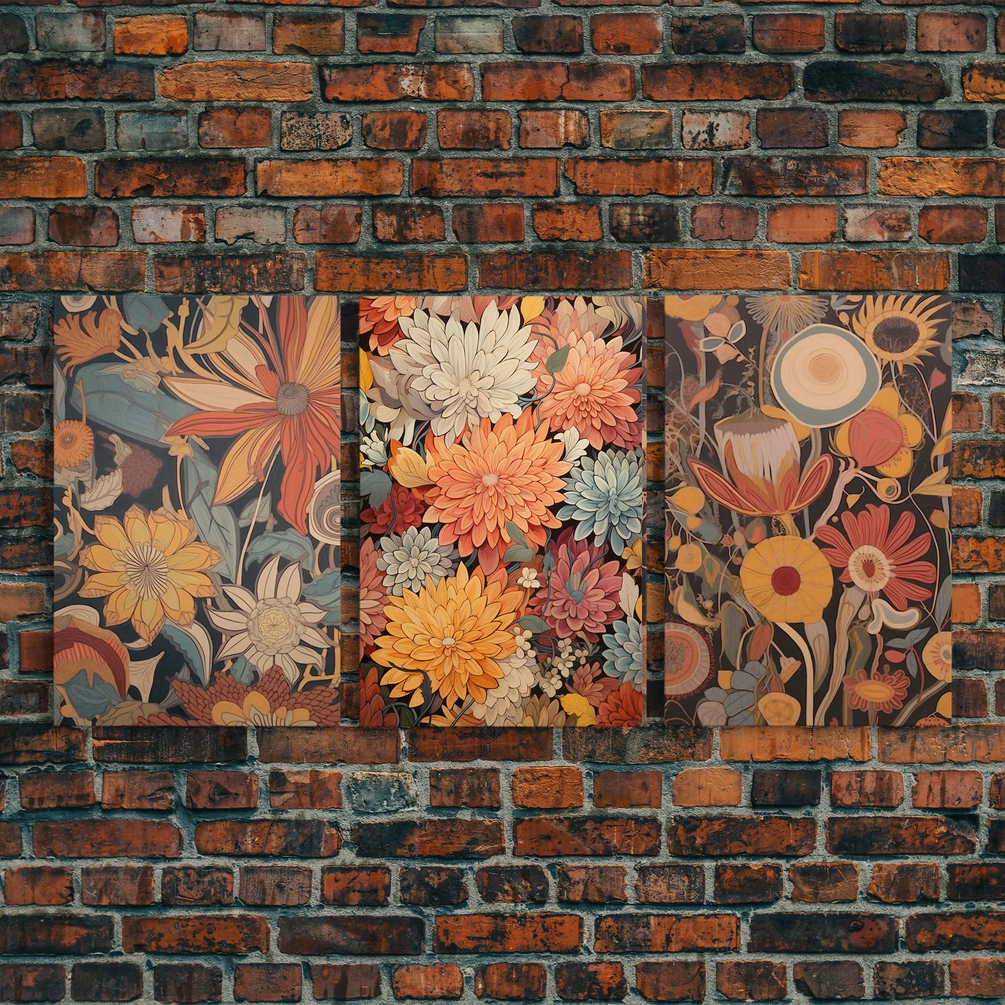 Boho Style Wall Art, Framed Canvas Print 3 Piece Set - Image 5