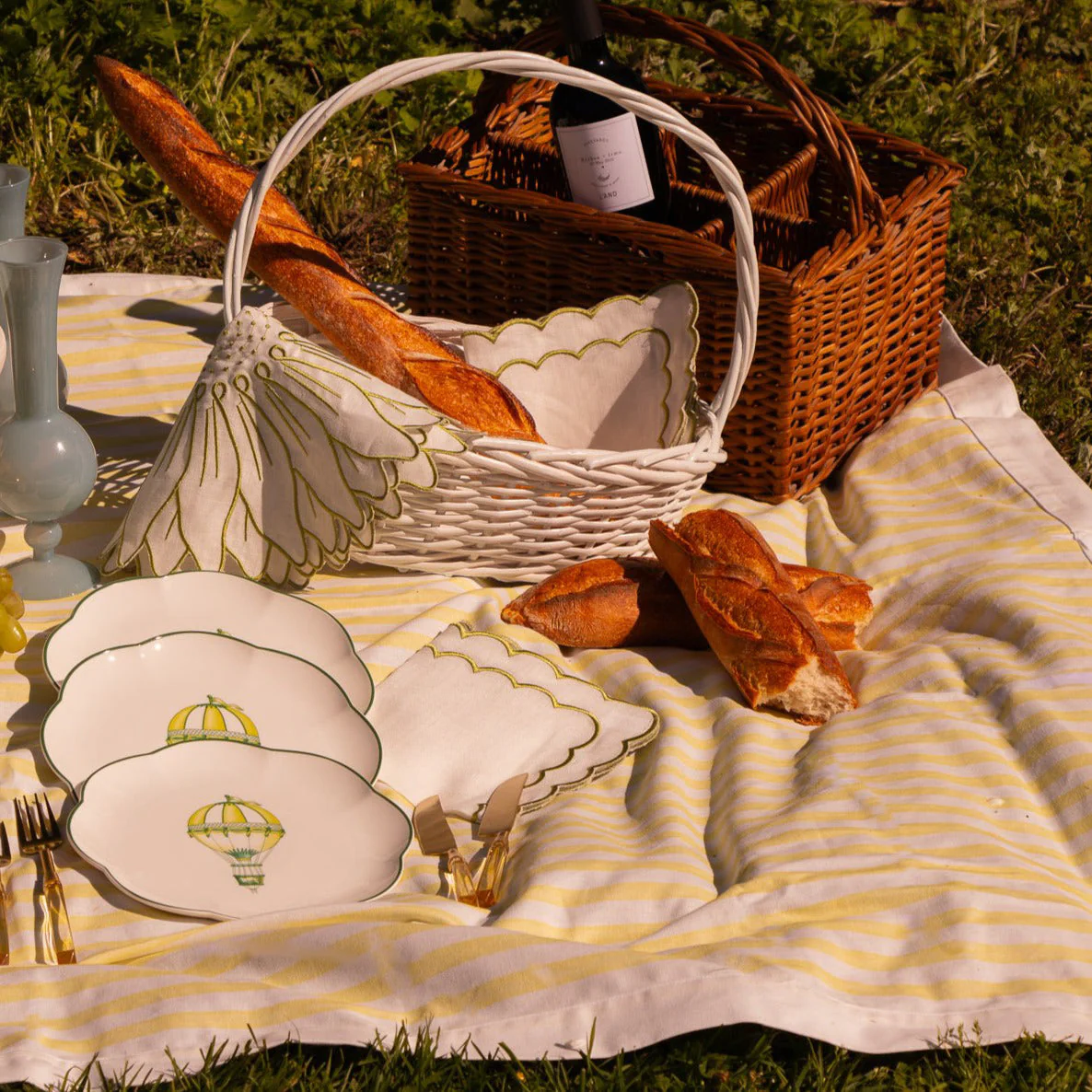 Buttercream Yellow Stripe Tablecloth - Image 3