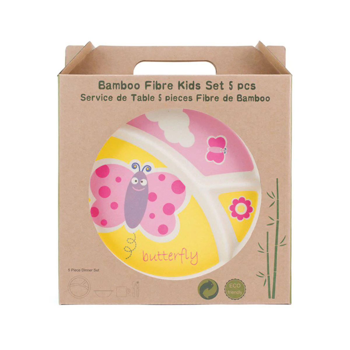 Butterfly - 5pcs Kids Dinnerware Set - Image 2