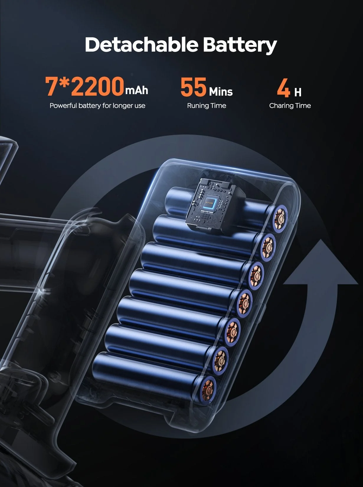 Buture JR700 Blue Cordless Vacuum - Image 6