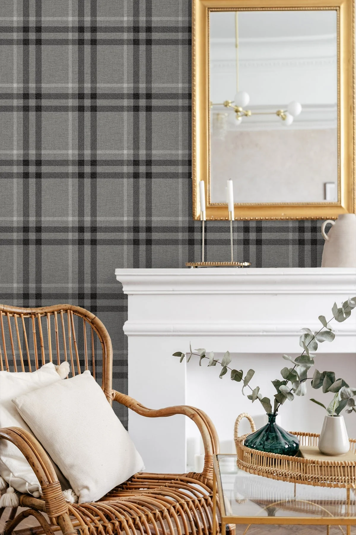 Calverlay Plaid Premium Peel and Stick Removable Wallpaper - Image 4