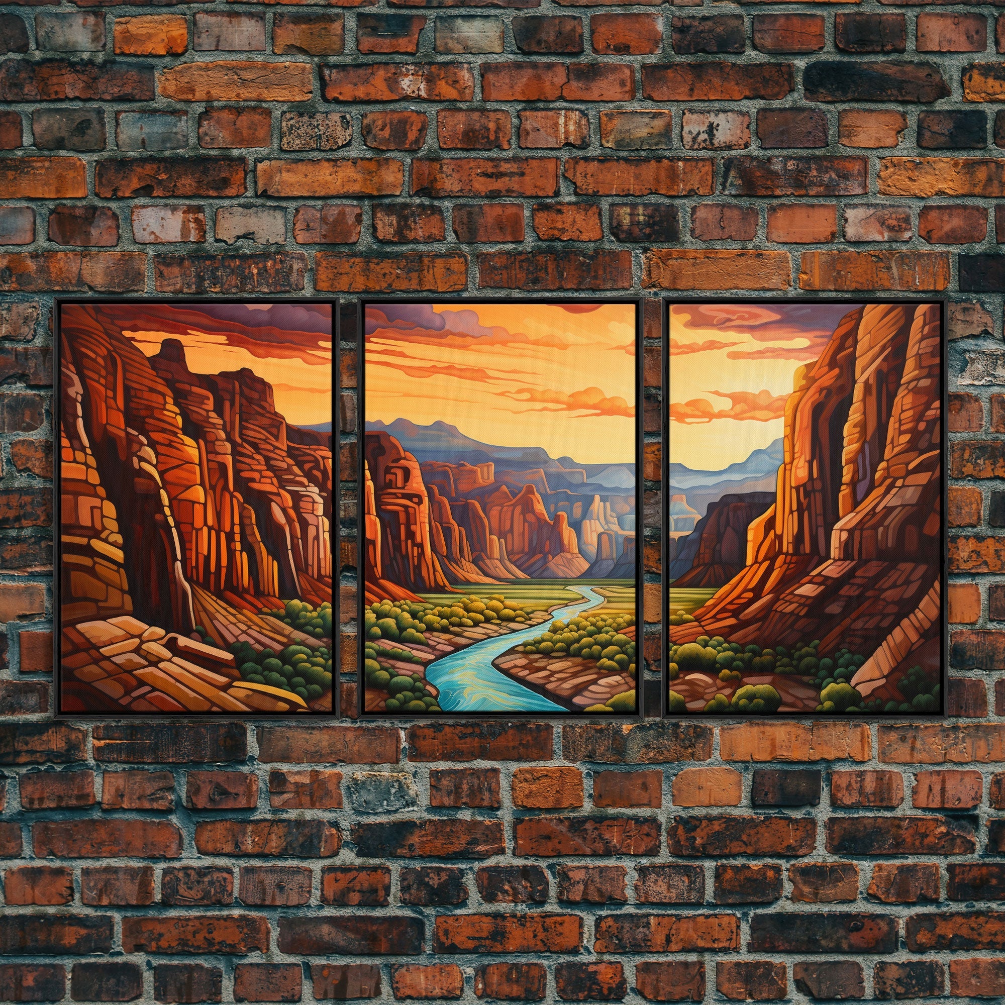 Canyon Art, Canvas Print, 3 Piece Wall Art - Image 3