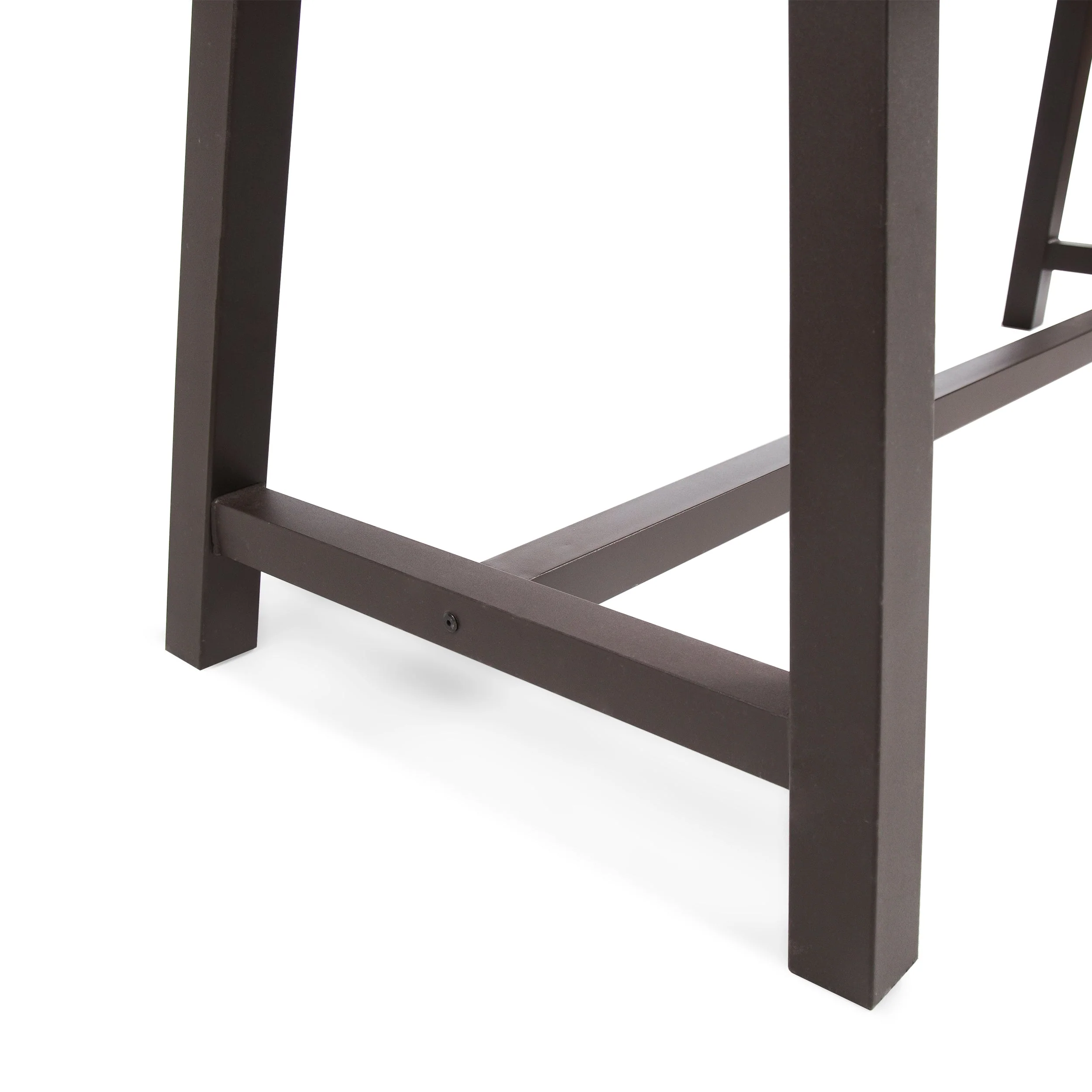 Carlie Outdoor Sandblast Finished Dining Table with Rustic Metal Finished Iron Legs - Image 5