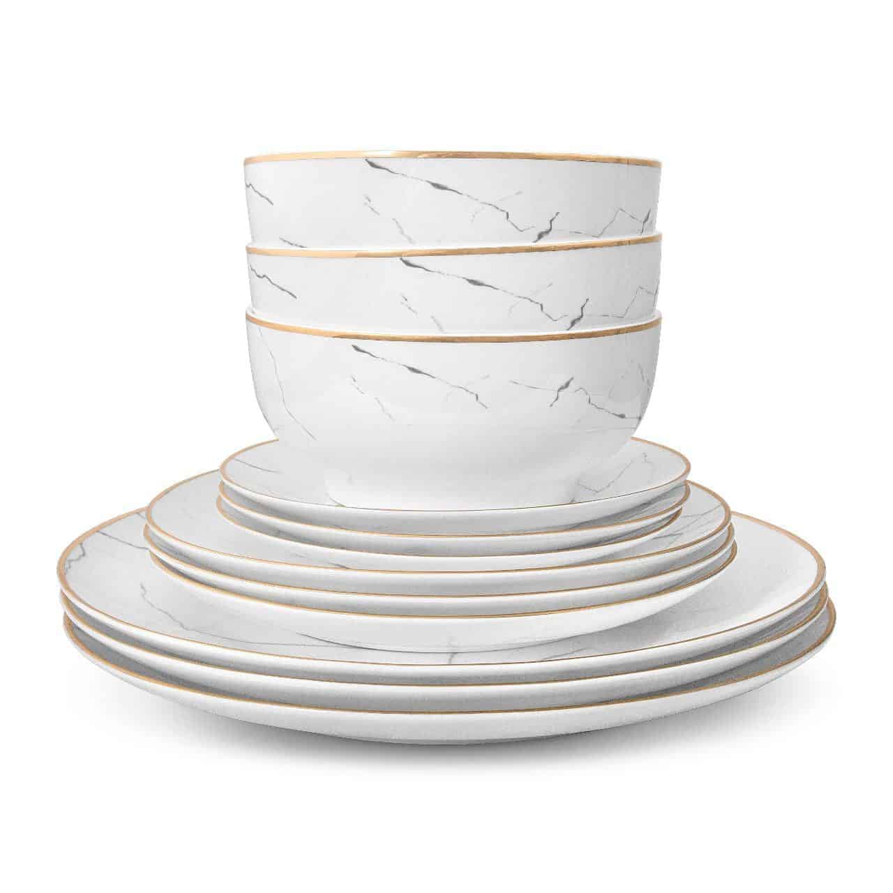 Carrara Marble Dinnerware Set - 16 Piece Set - Image 6