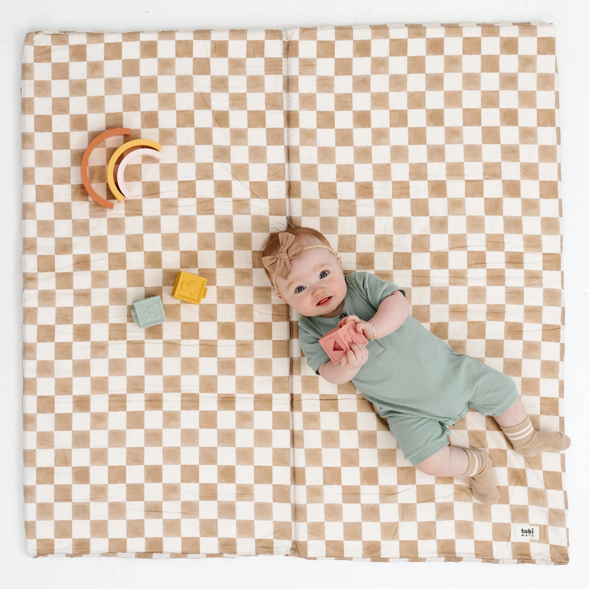 Checker Toffee Organic Cotton Mat - Image 2