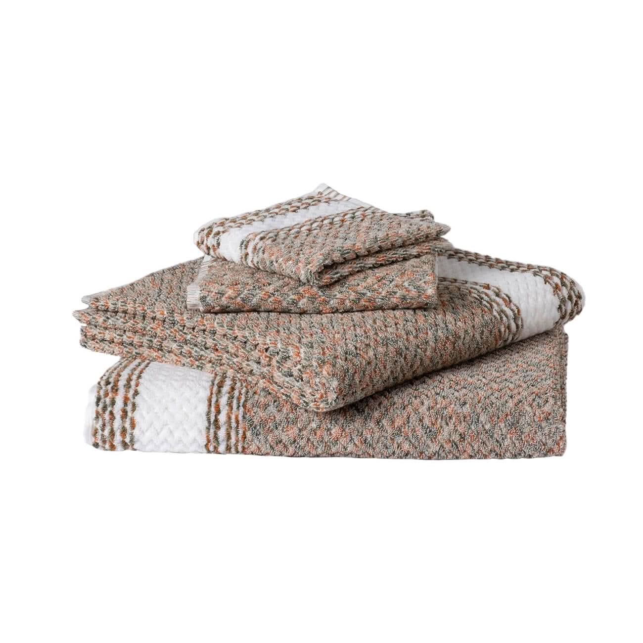 Chevron Orange Green Ivory Melange - Linen/Cotton by Turkish Towel Collection