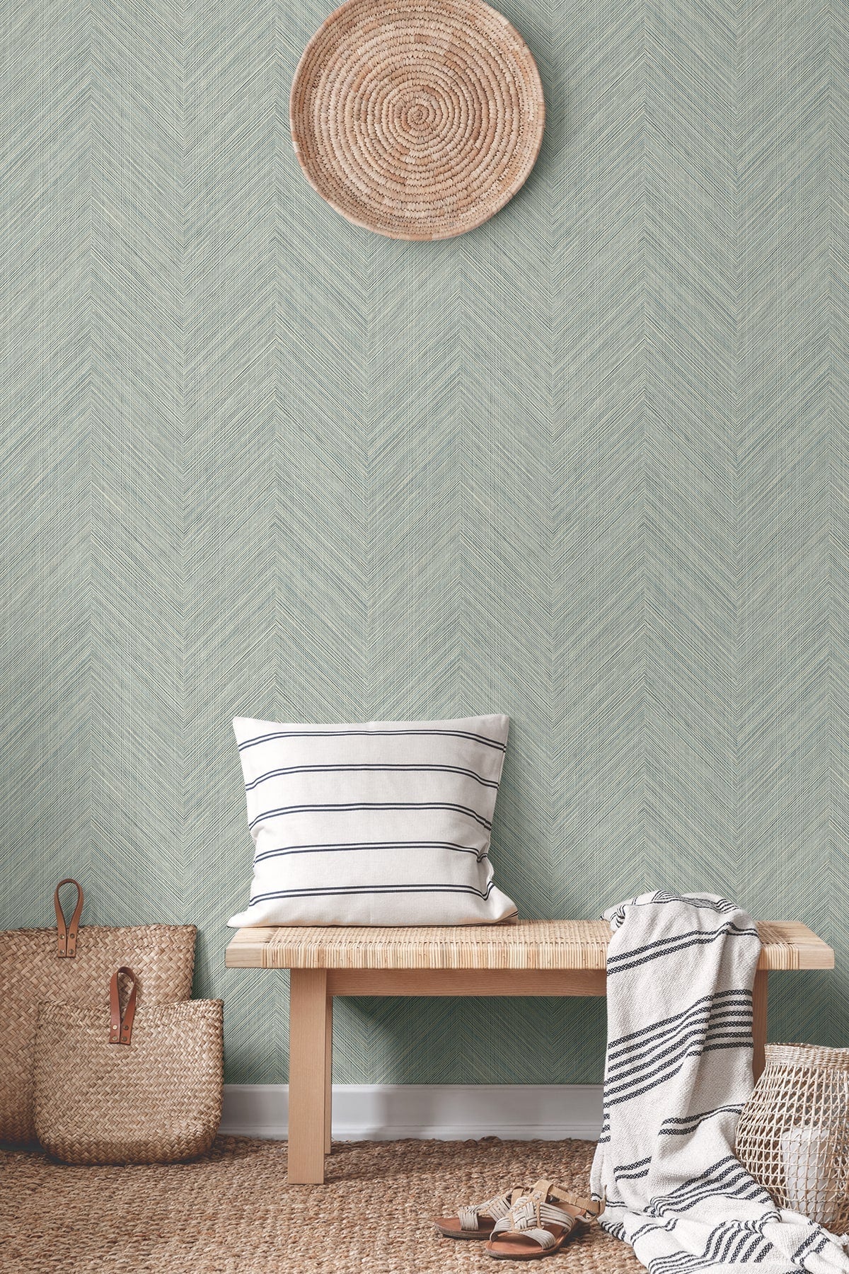 Chevron Stripe Peel and Stick Removable Wallpaper - Image 25