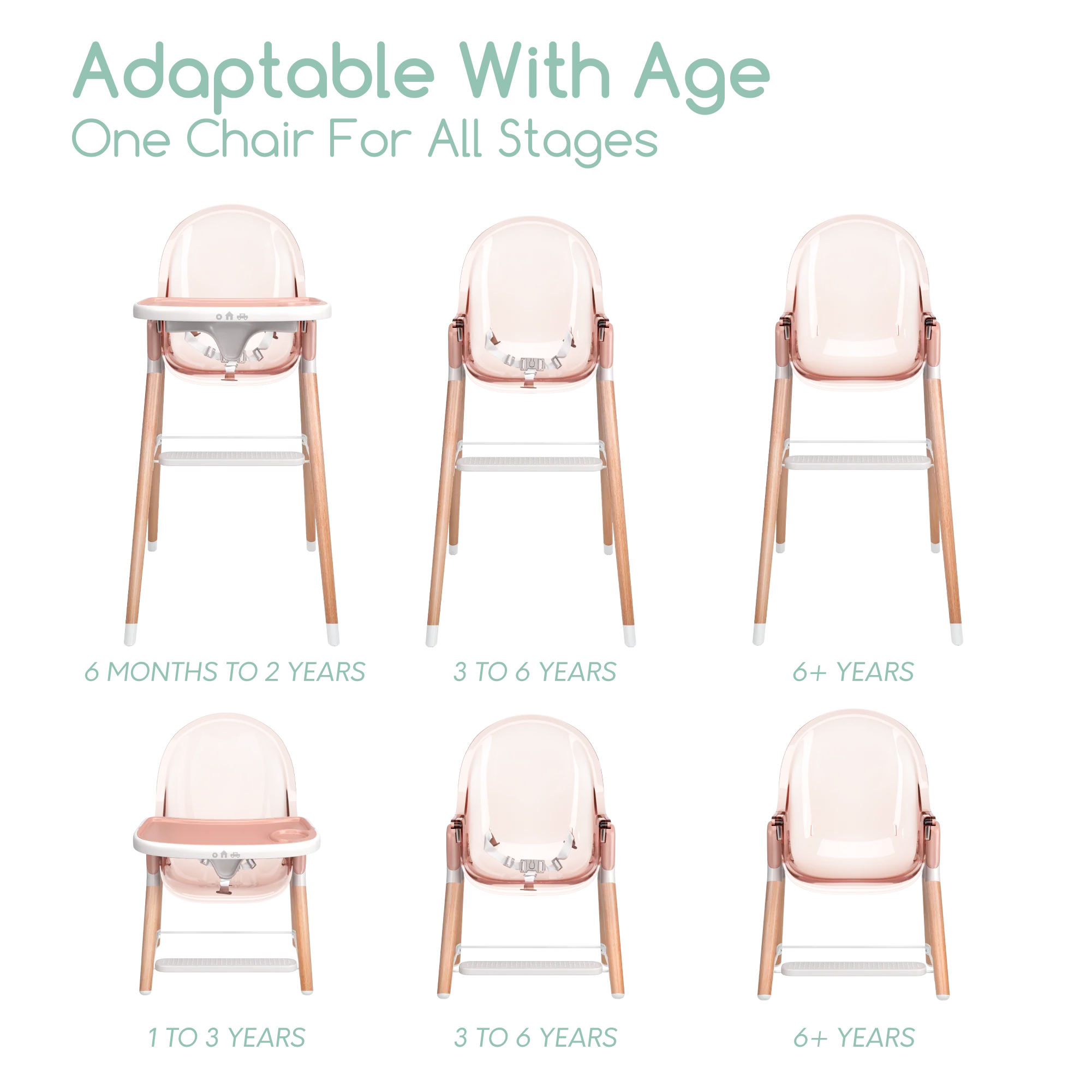 Children of Design 6 in 1 Deluxe High Chair - Image 2