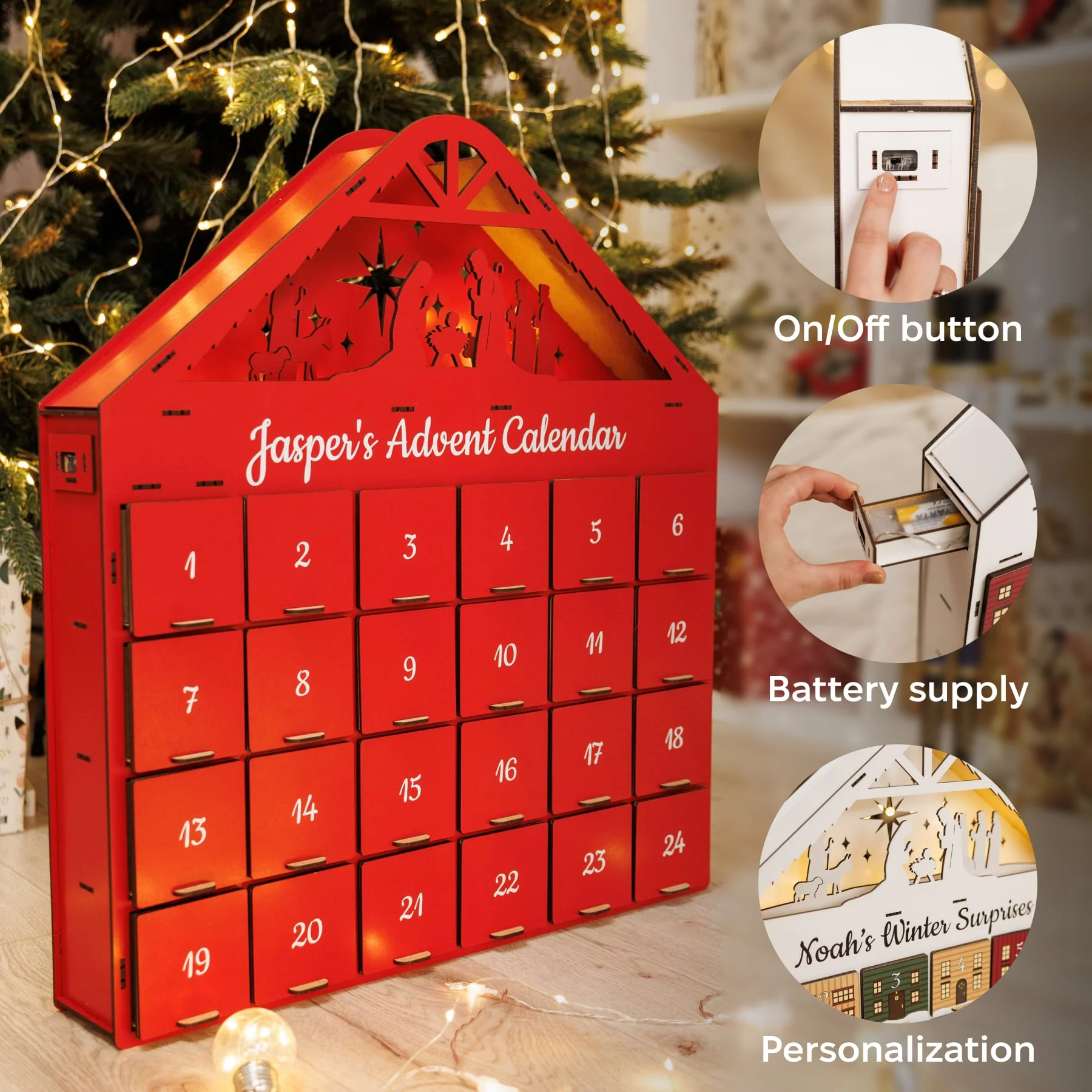 Christmas Advent Calendar - Red - Image 9