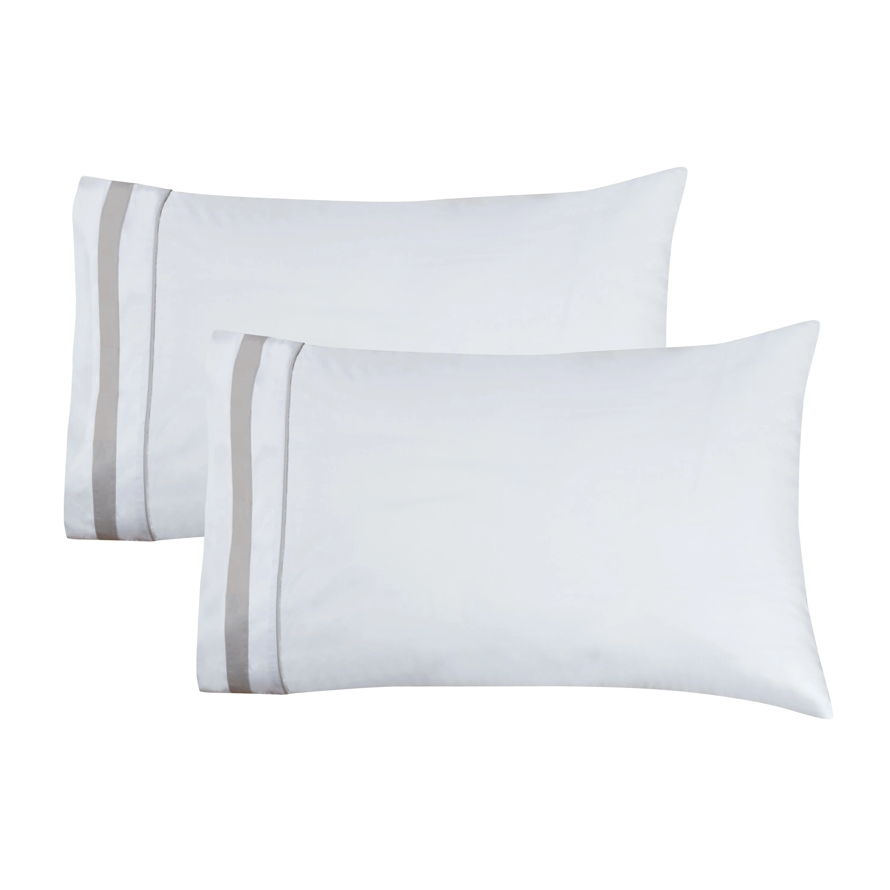 Classic Double Border Percale Cotton Pillowcase Pair - Image 2
