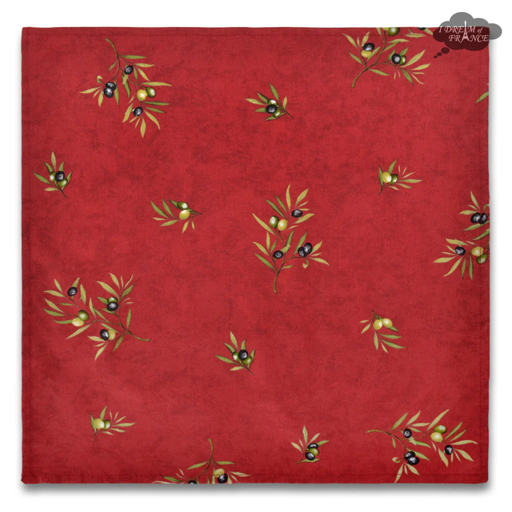 Clos des Oliviers Red Provence All-Over Cotton Napkin - Image 2