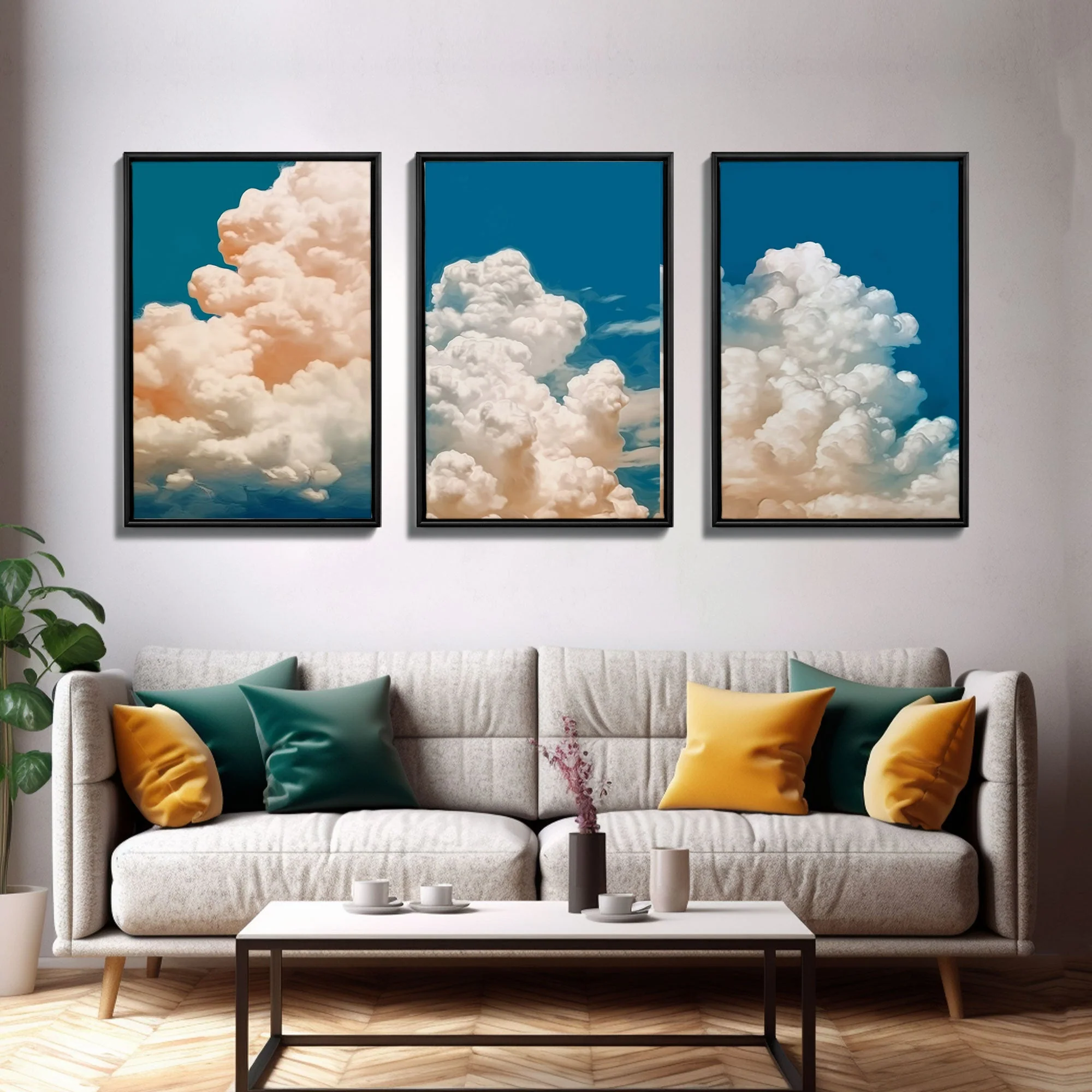 Cloud Wall Art Triptych 3 Piece Set - Image 11