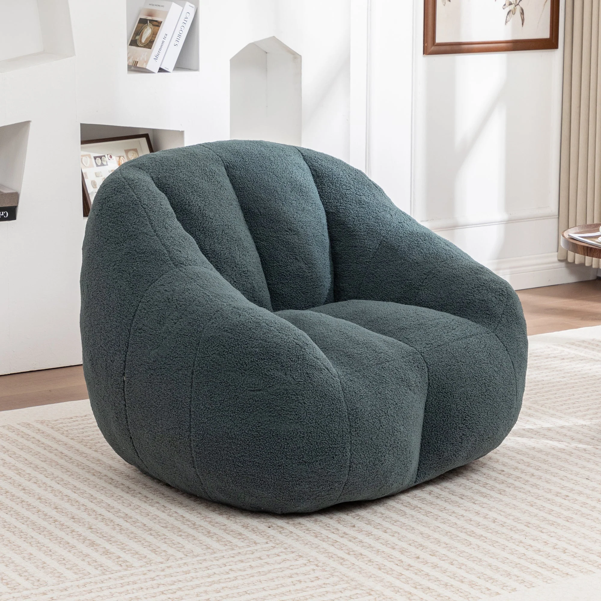 Comfy Bean Bag Chair with Memory Foam Filler – Green - Image 5