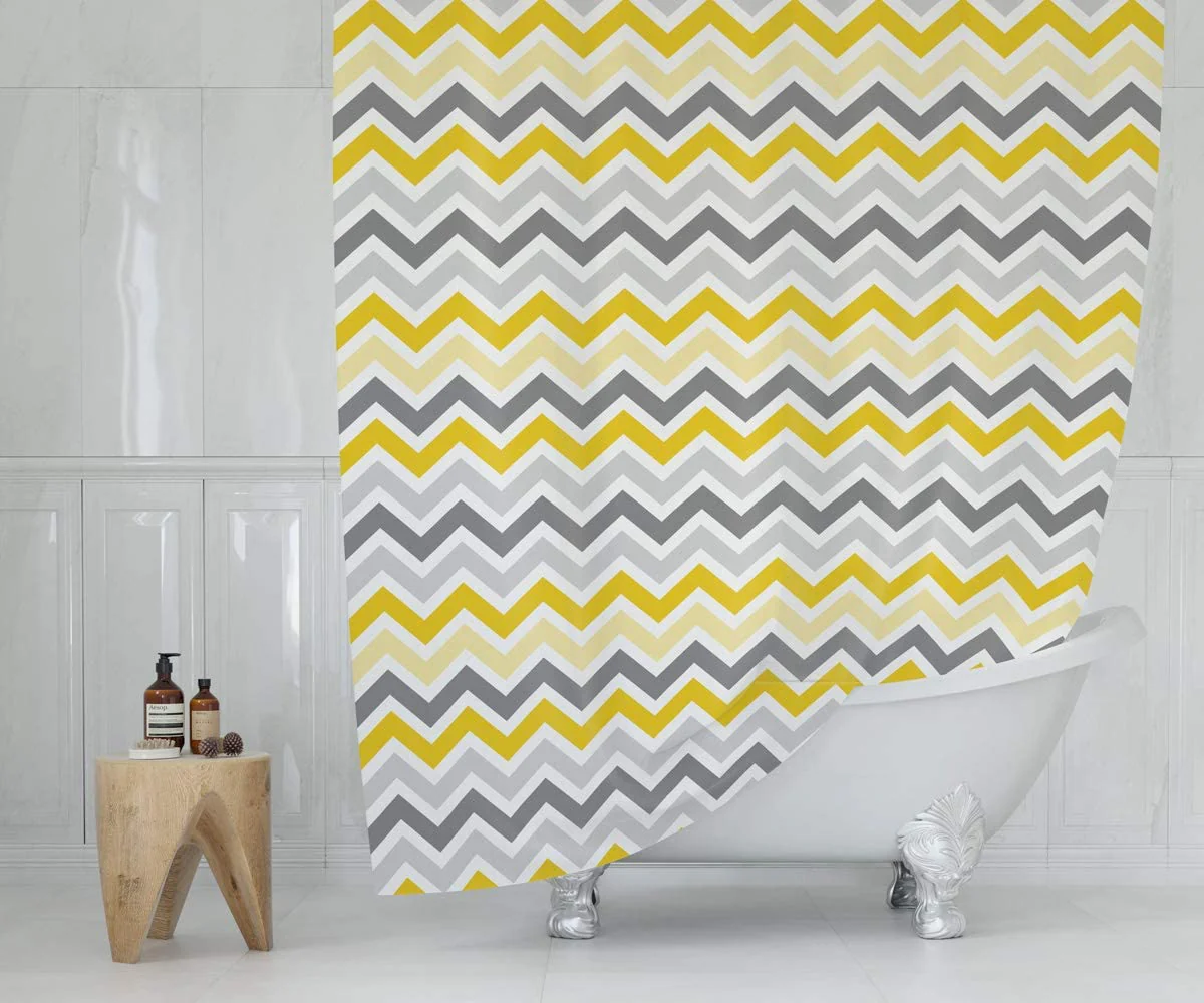 Corner Play Shower Curtain, Heavy Duty Design with 12 Grommets and Hooks, 72 x 72 Inches