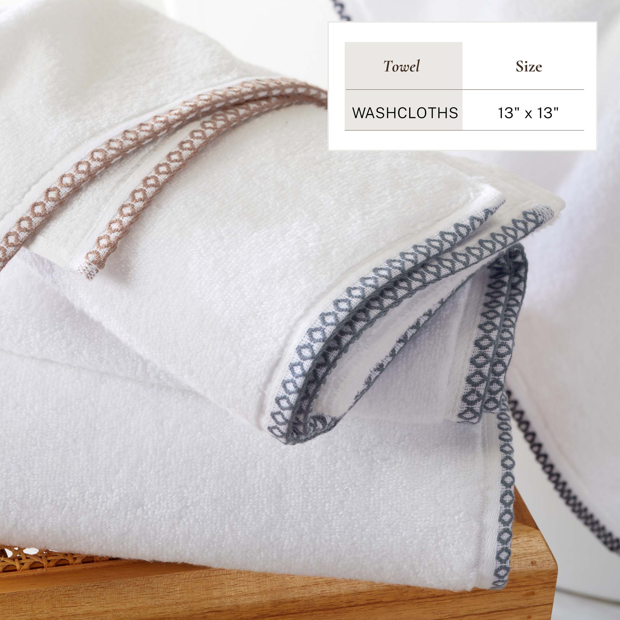 Cotton Border-Stitched 6-Piece Towel Set - Valery Collection - Image 24