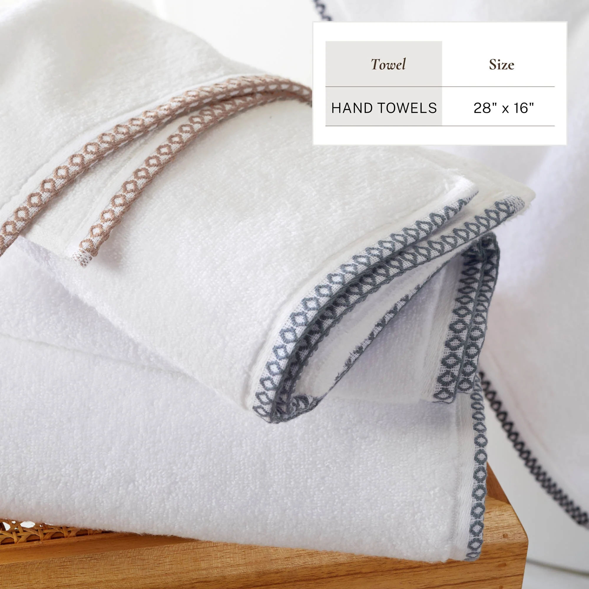 Cotton Border-Stitched 6-Piece Towel Set - Valery Collection - Image 90