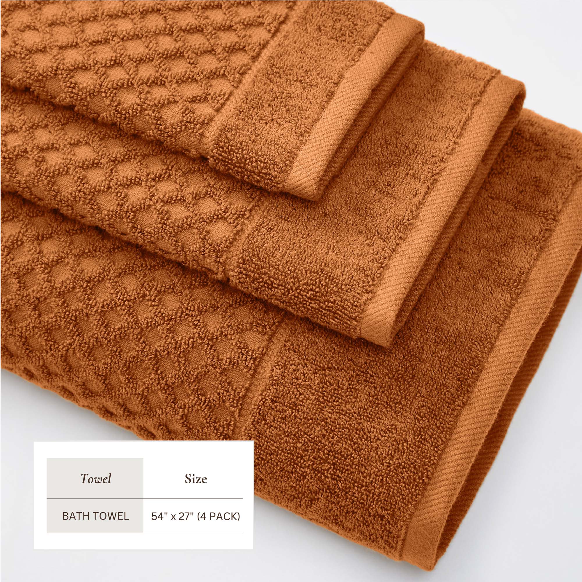 Cotton Diamond Waffle Weave Bath Towel Set - Grayson Collection - Image 133
