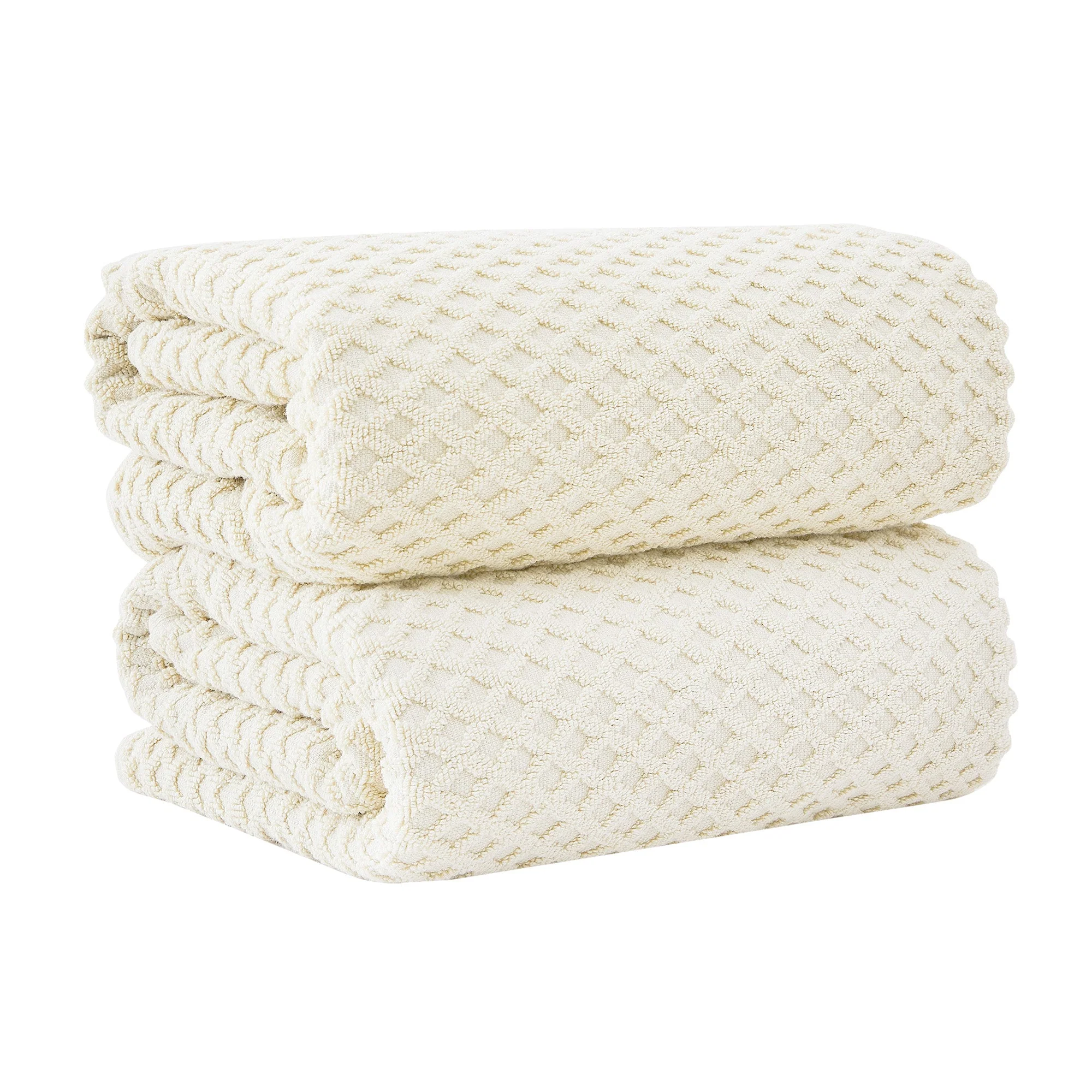 Cotton Diamond Waffle Weave Bath Towel Set - Grayson Collection - Image 16