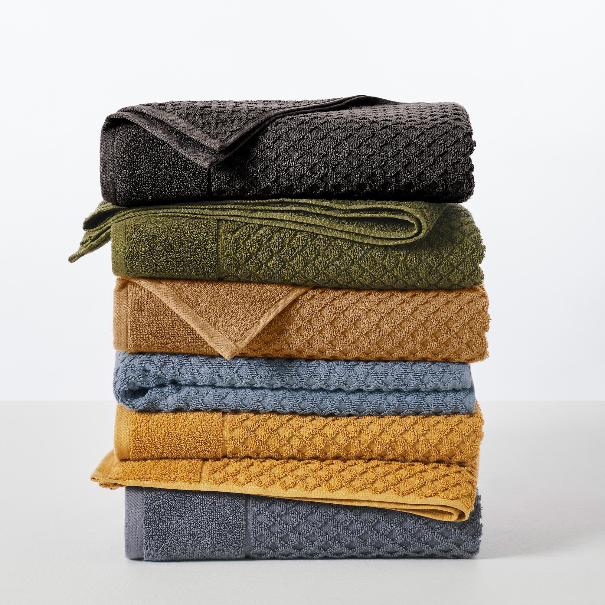 Cotton Diamond Waffle Weave Bath Towel Set - Grayson Collection - Image 226