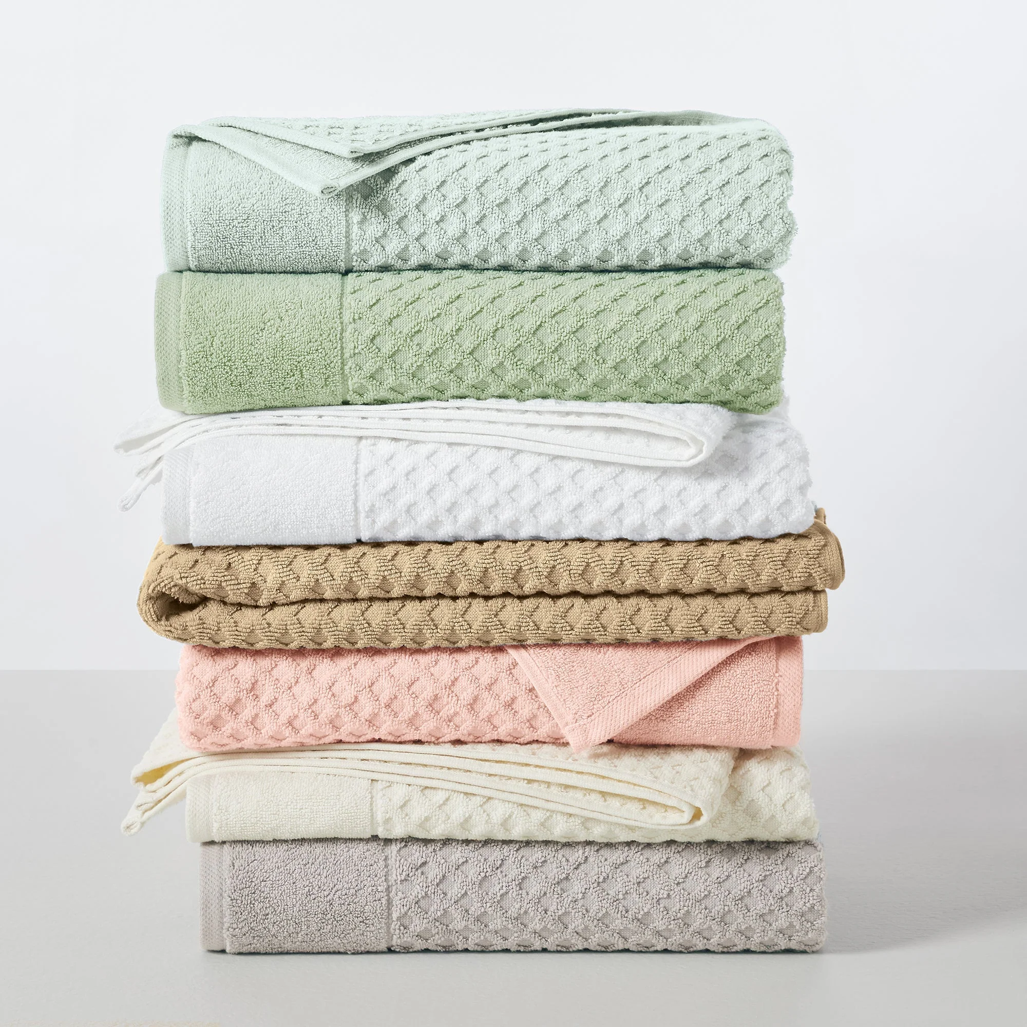 Cotton Diamond Waffle Weave Bath Towel Set - Grayson Collection - Image 24