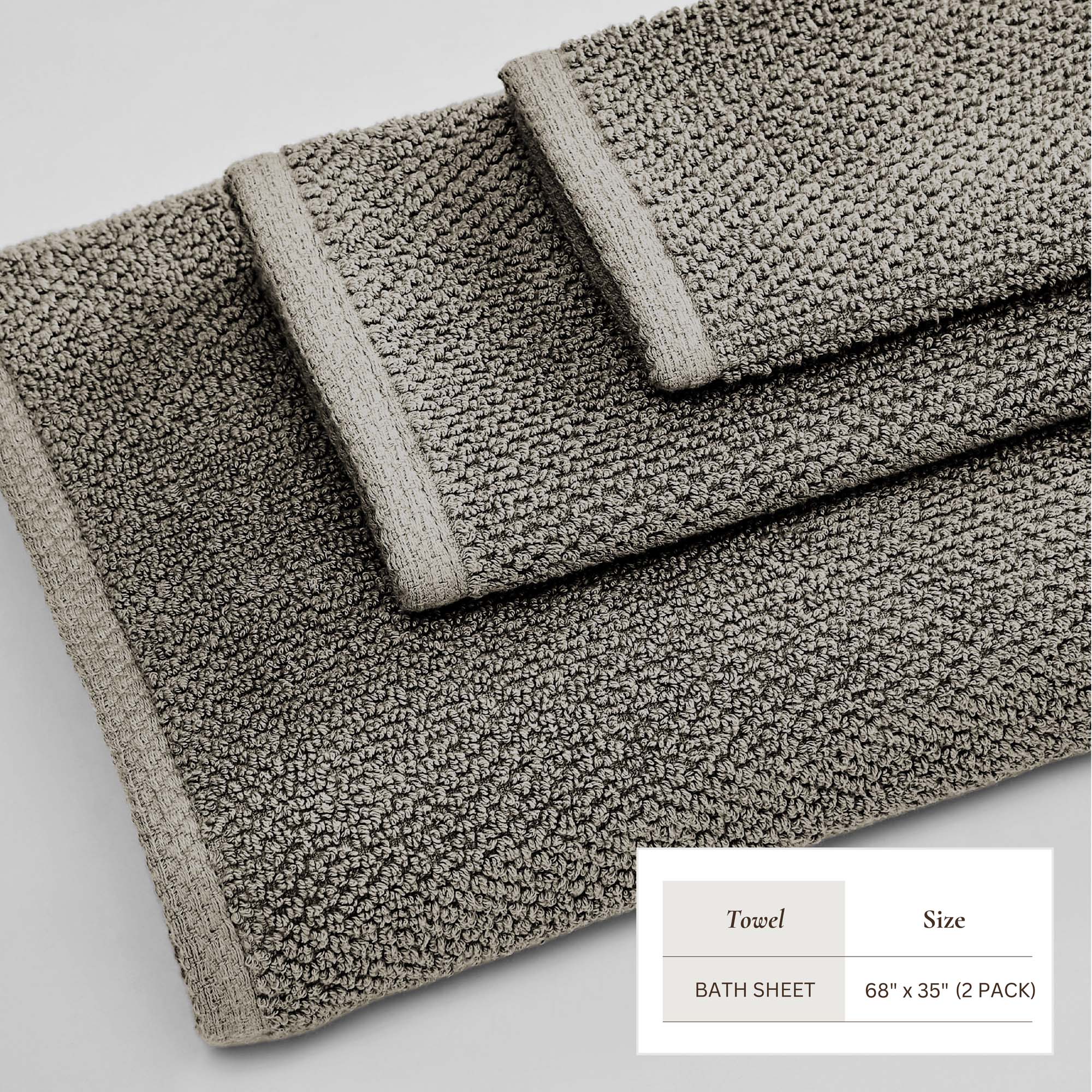 Cotton Textured Bath Towel Set - Acacia Collection - Image 178