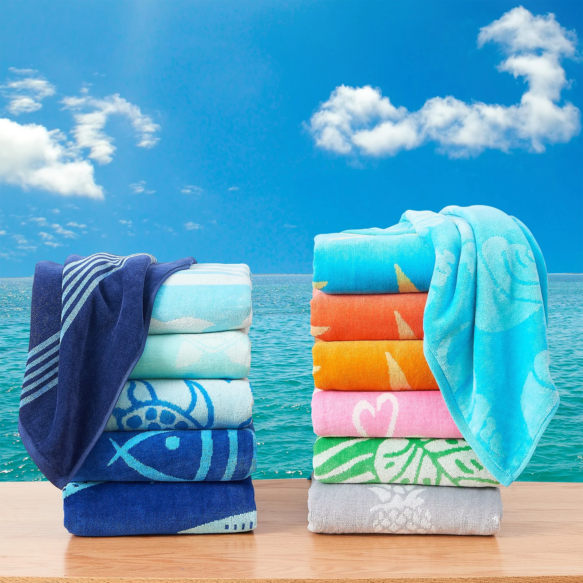 Cotton Velour Beach Towel - Maui Collection - Image 36