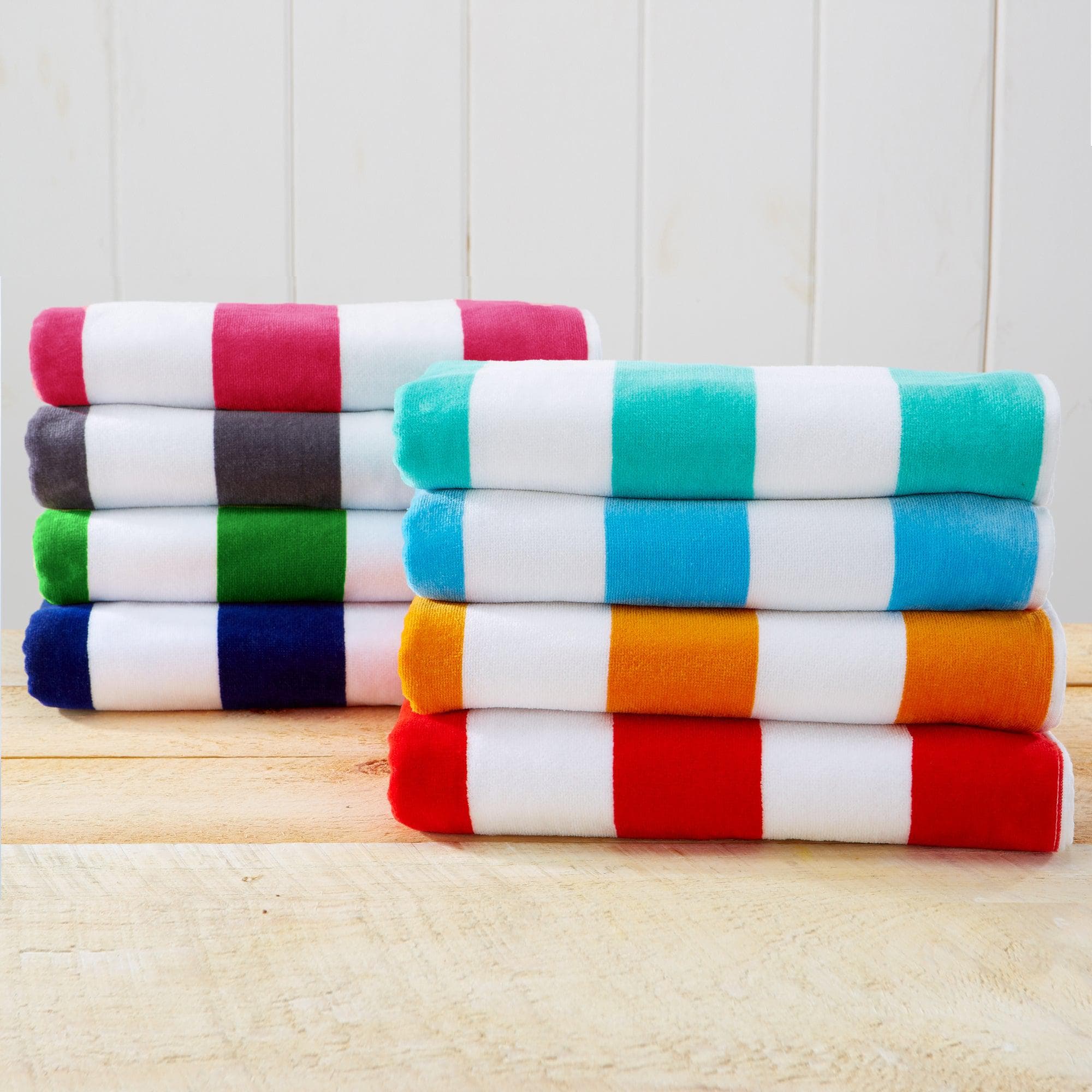 Cotton Velour Cabana Stripe Beach Towel - Novia Collection - Image 164